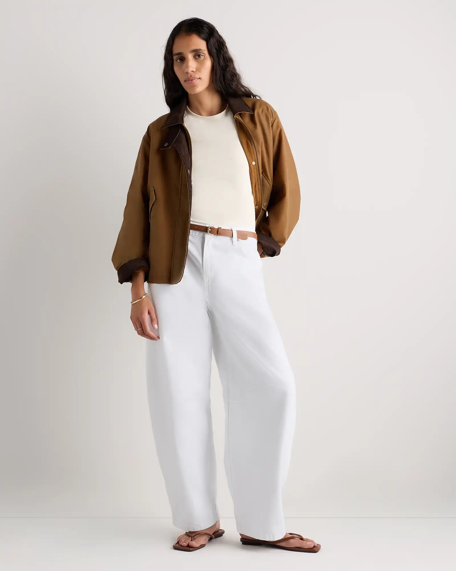 Organic Waxed Cotton Cropped Barn Jacket