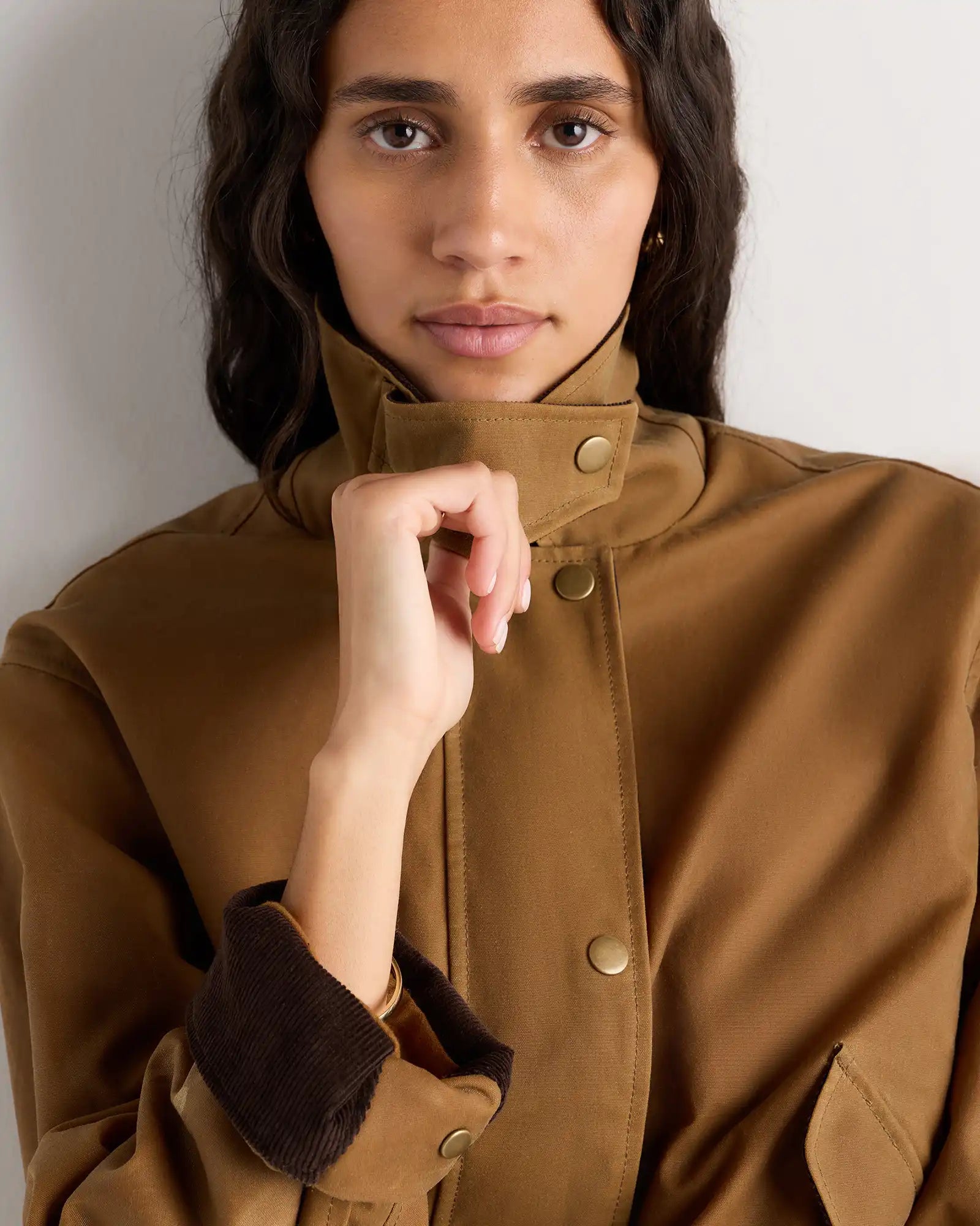 Organic Waxed Cotton Cropped Barn Jacket