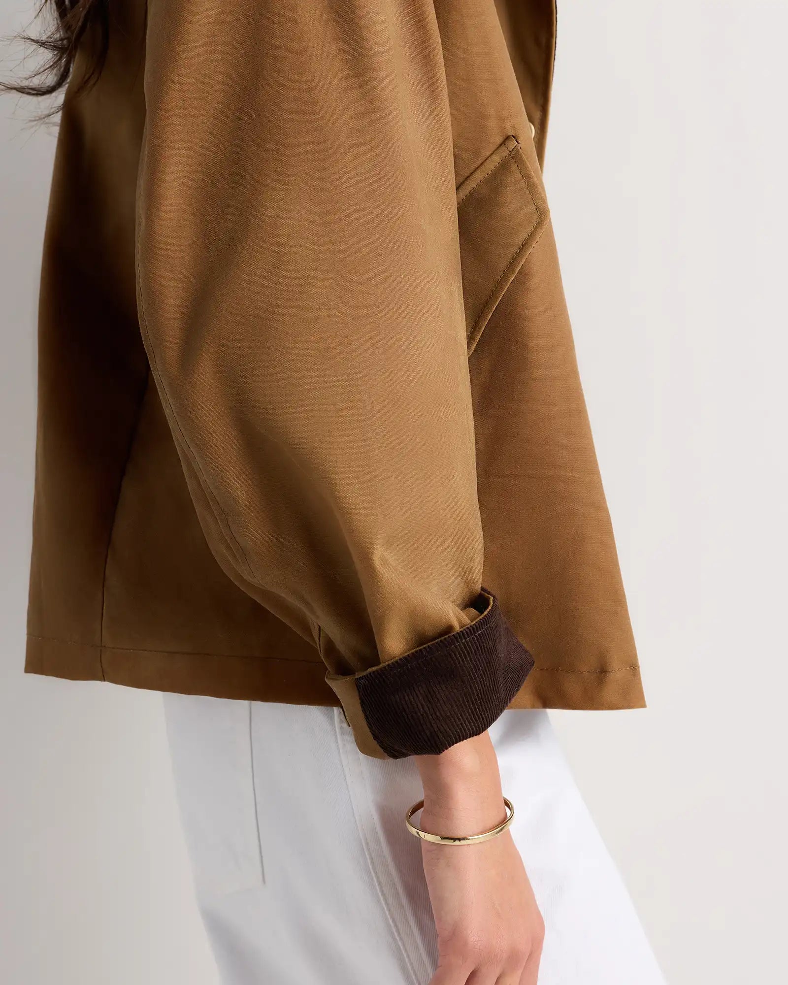 Organic Waxed Cotton Cropped Barn Jacket