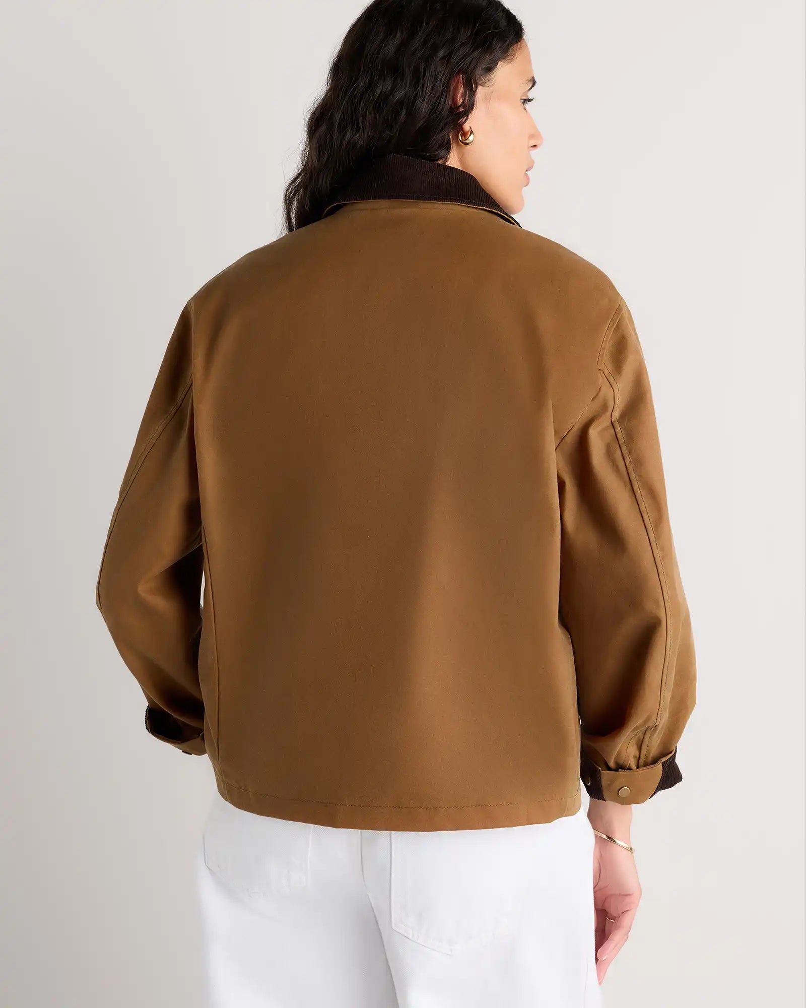 Organic Waxed Cotton Cropped Barn Jacket