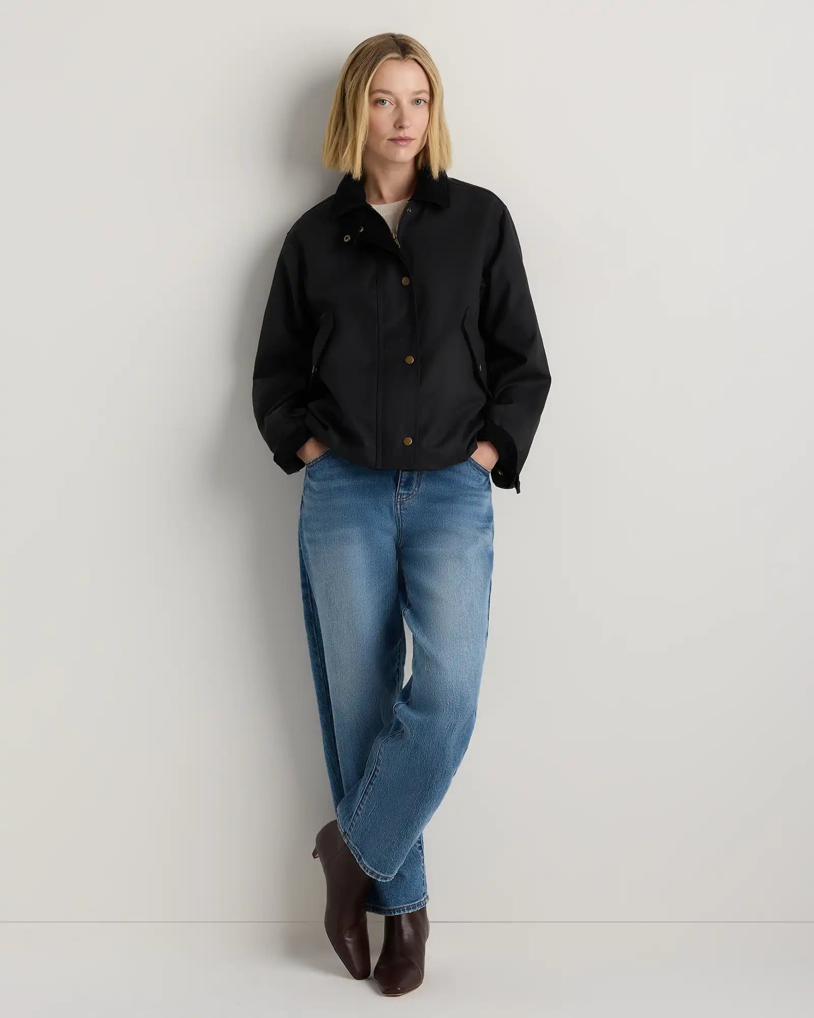 Organic Waxed Cotton Cropped Barn Jacket