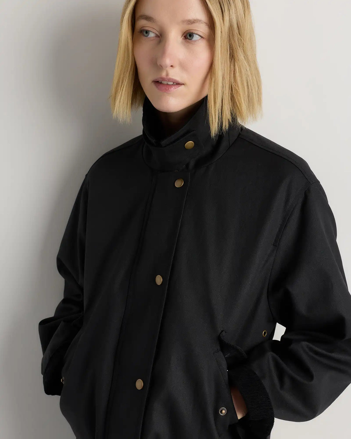 Organic Waxed Cotton Cropped Barn Jacket