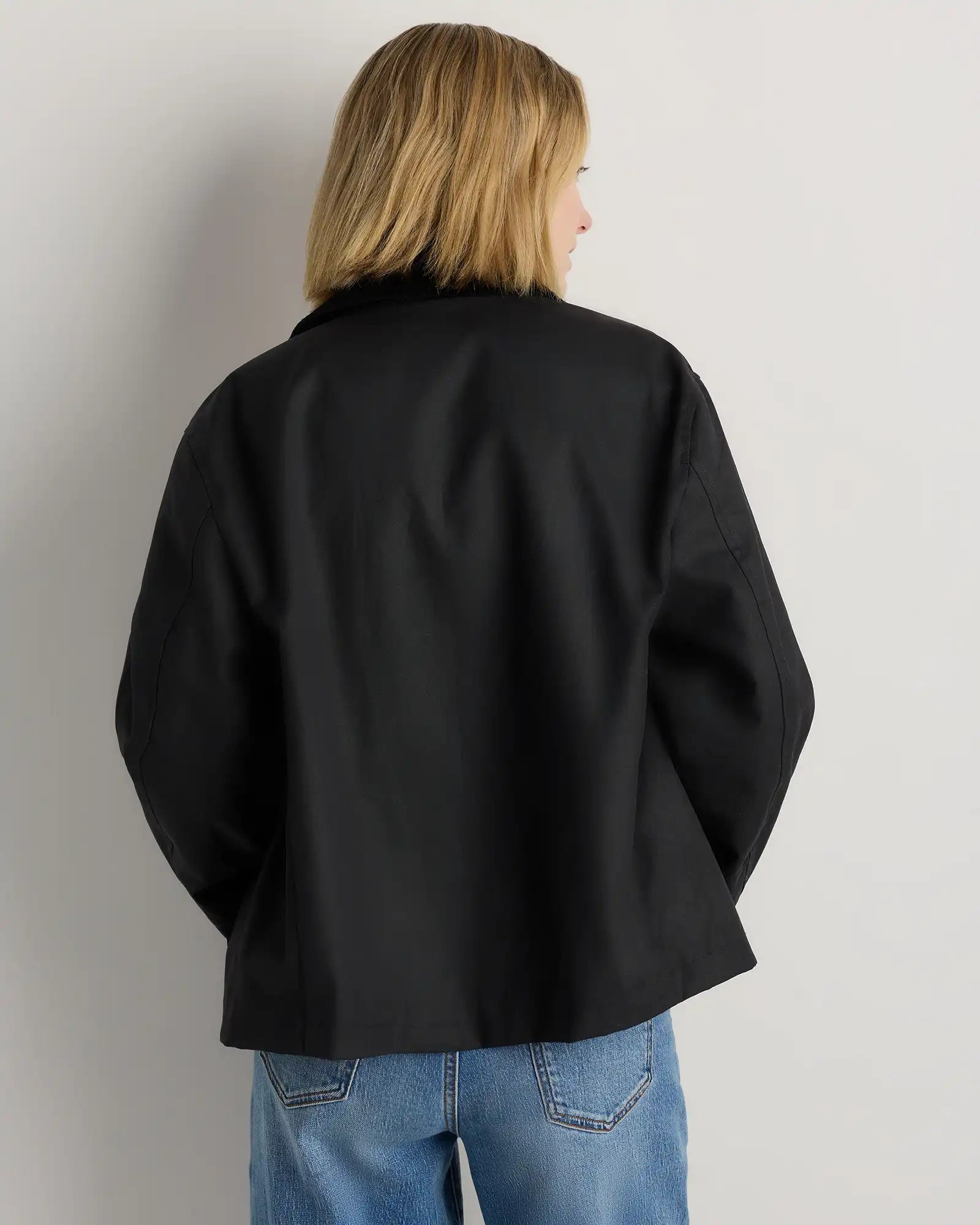Organic Waxed Cotton Cropped Barn Jacket