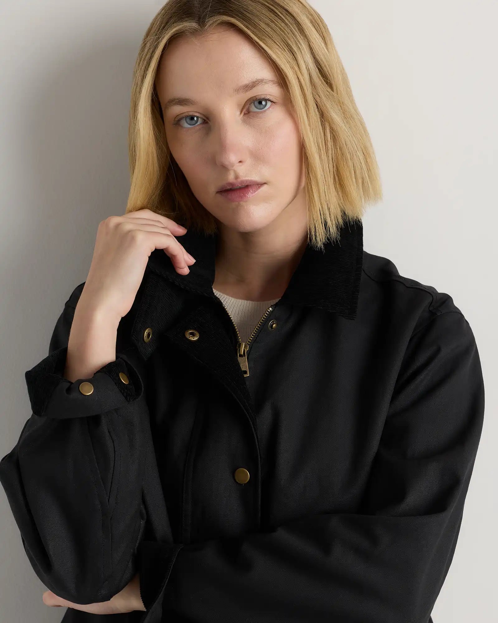 Organic Waxed Cotton Cropped Barn Jacket