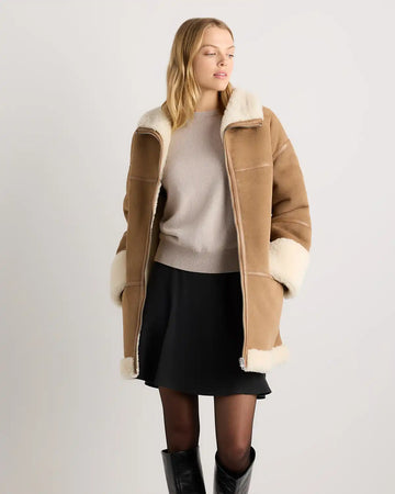 100% Shearling Long Coat