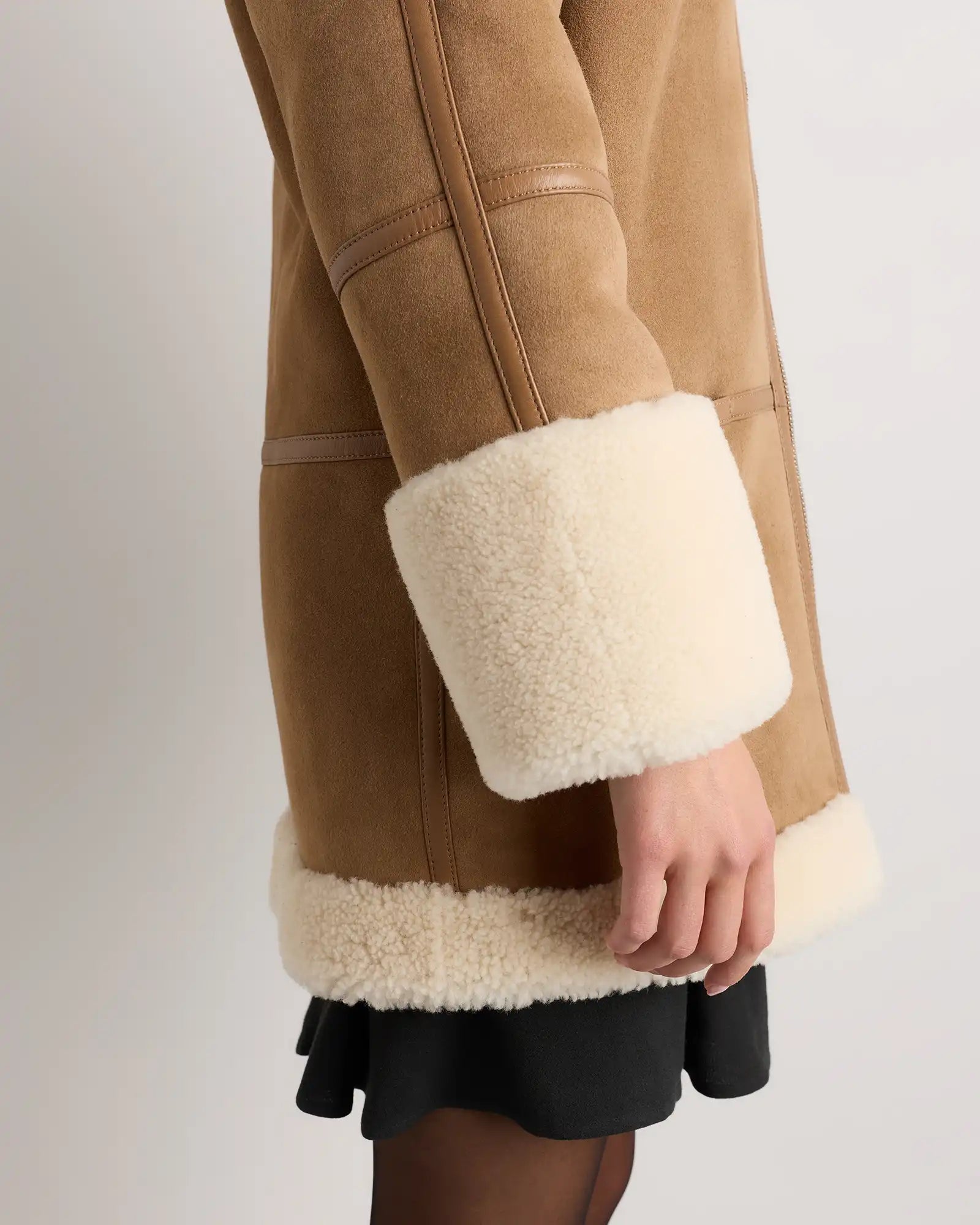 100% Shearling Long Coat