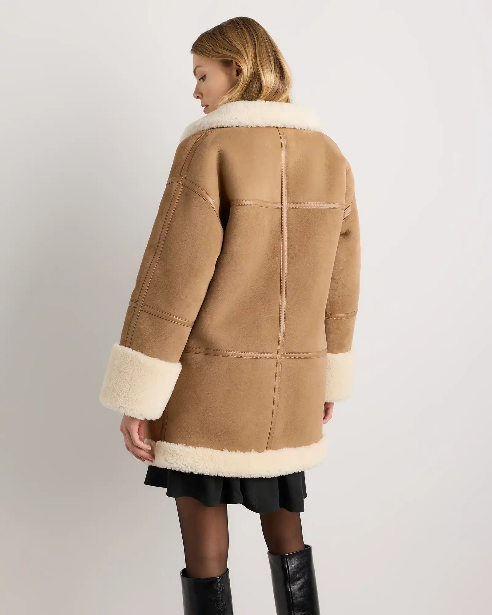 100% Shearling Long Coat
