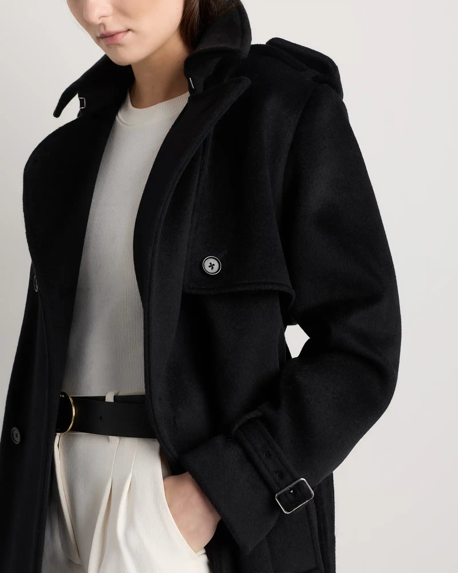 100% Mongolian Cashmere Trench Coat