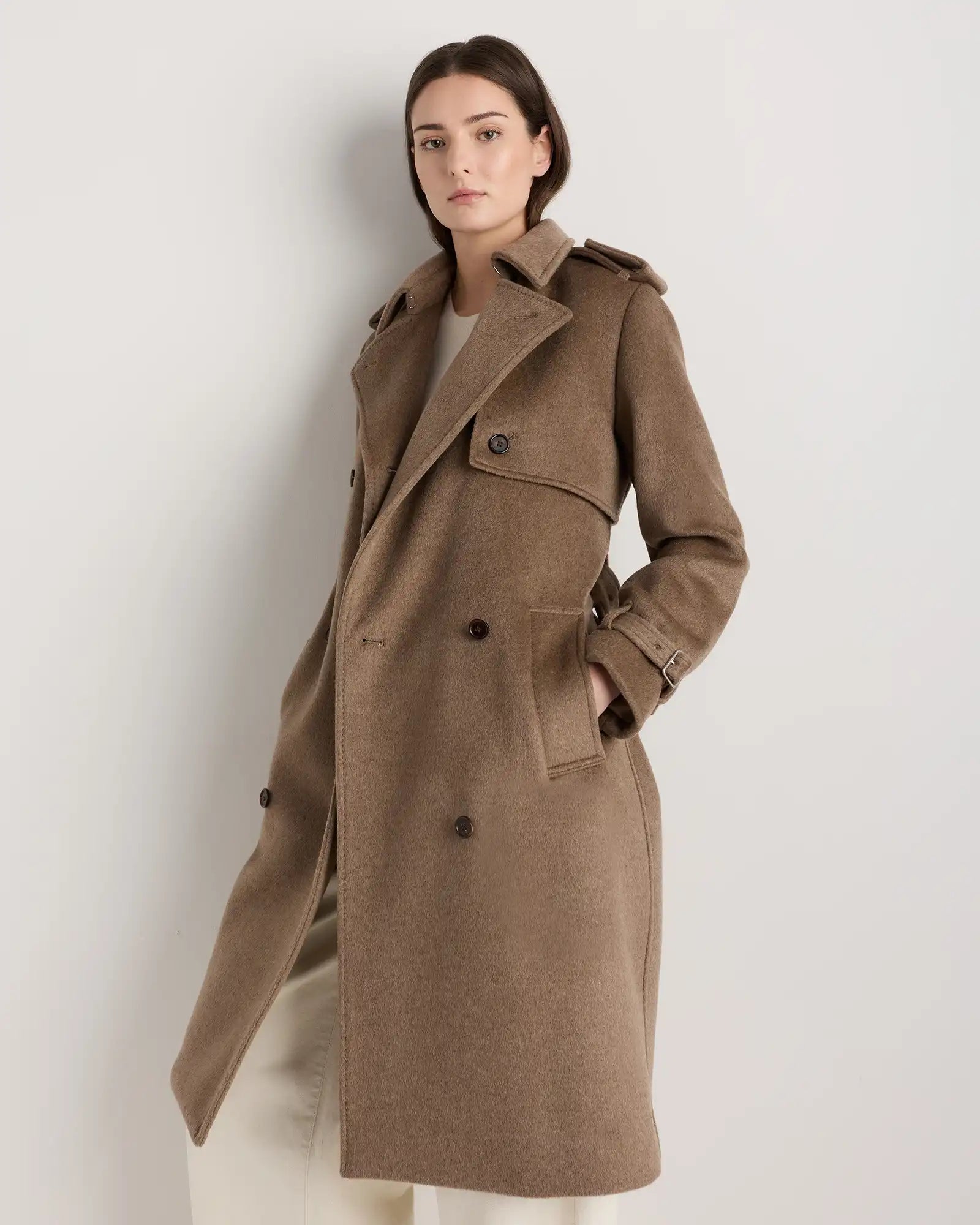 100% Mongolian Cashmere Trench Coat