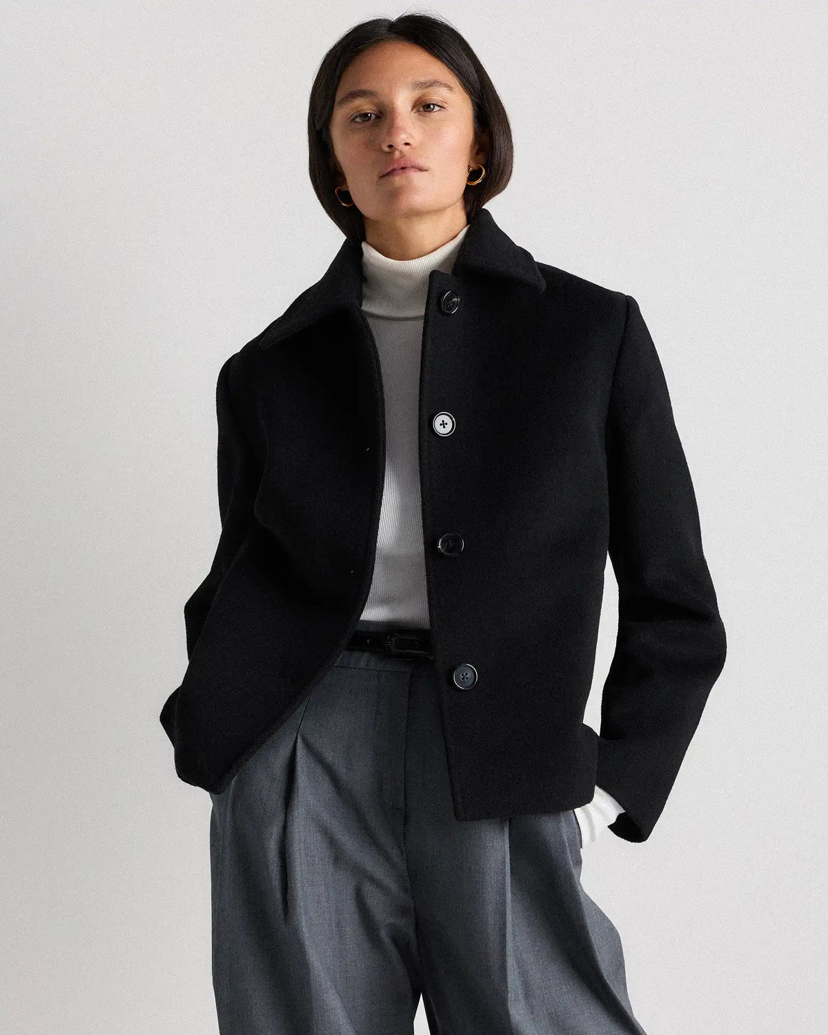 Wool Cashmere Short Coat