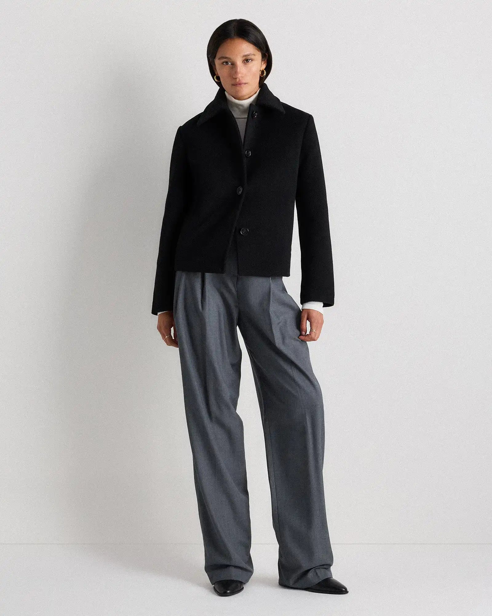 Wool Cashmere Short Coat