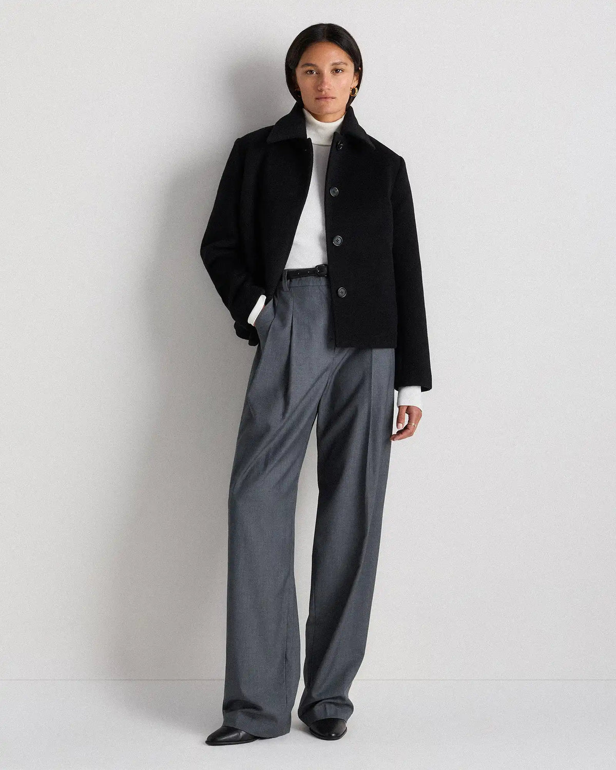 Wool Cashmere Short Coat
