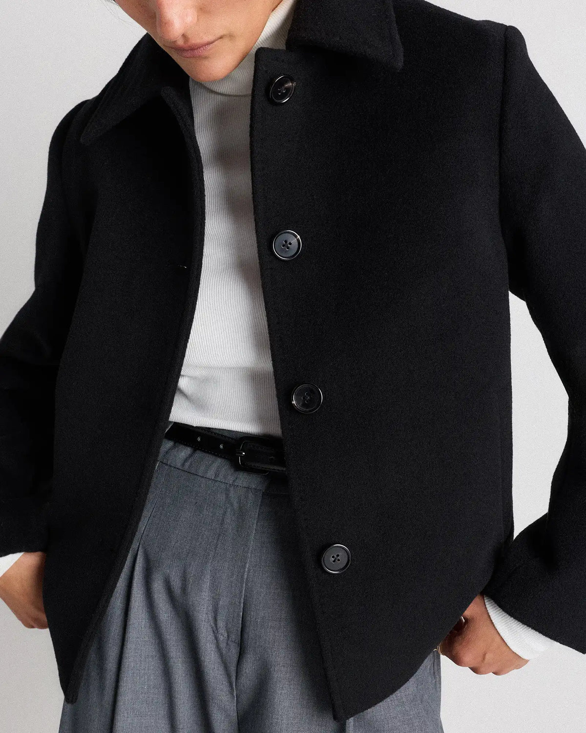 Wool Cashmere Short Coat