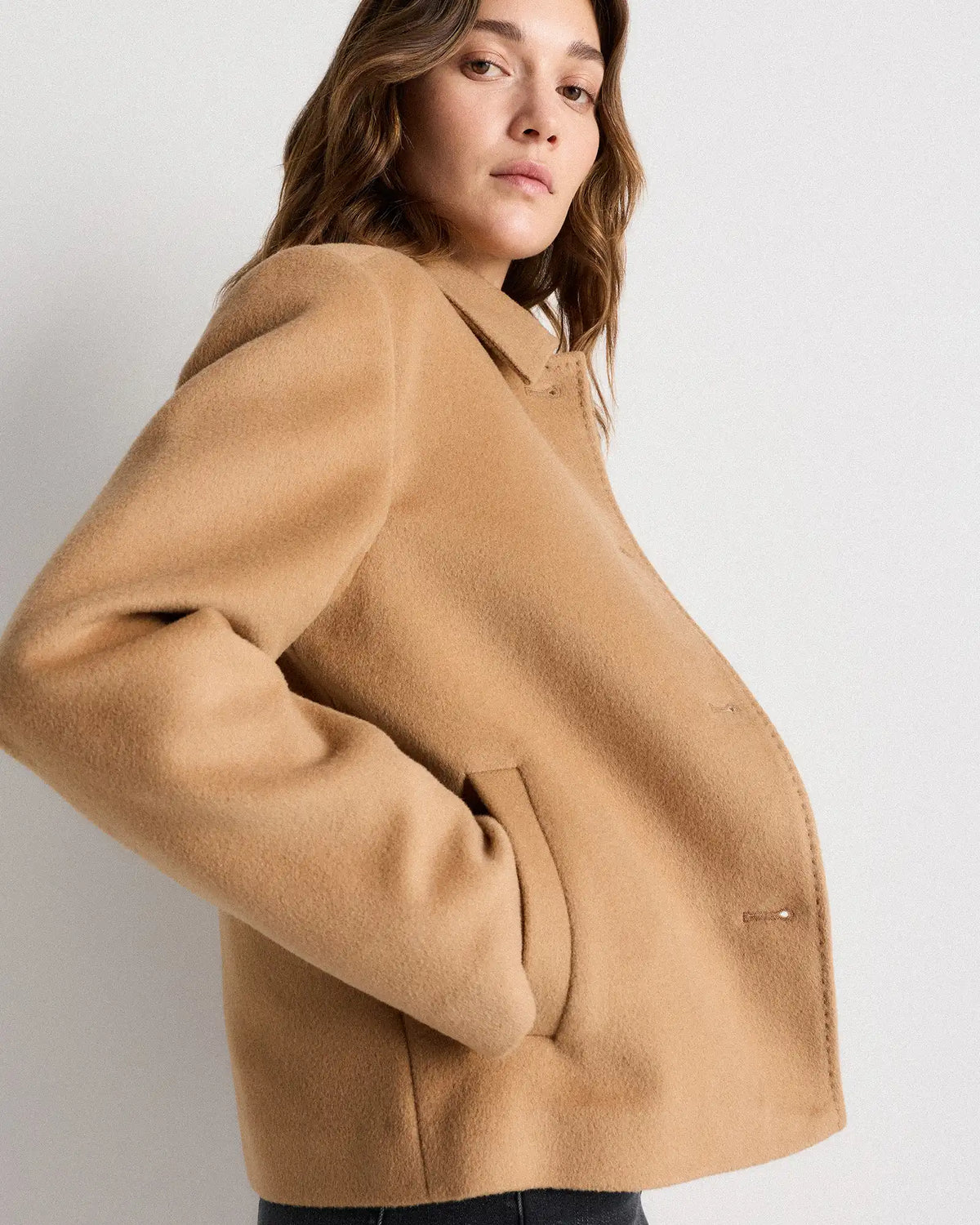 Wool Cashmere Short Coat