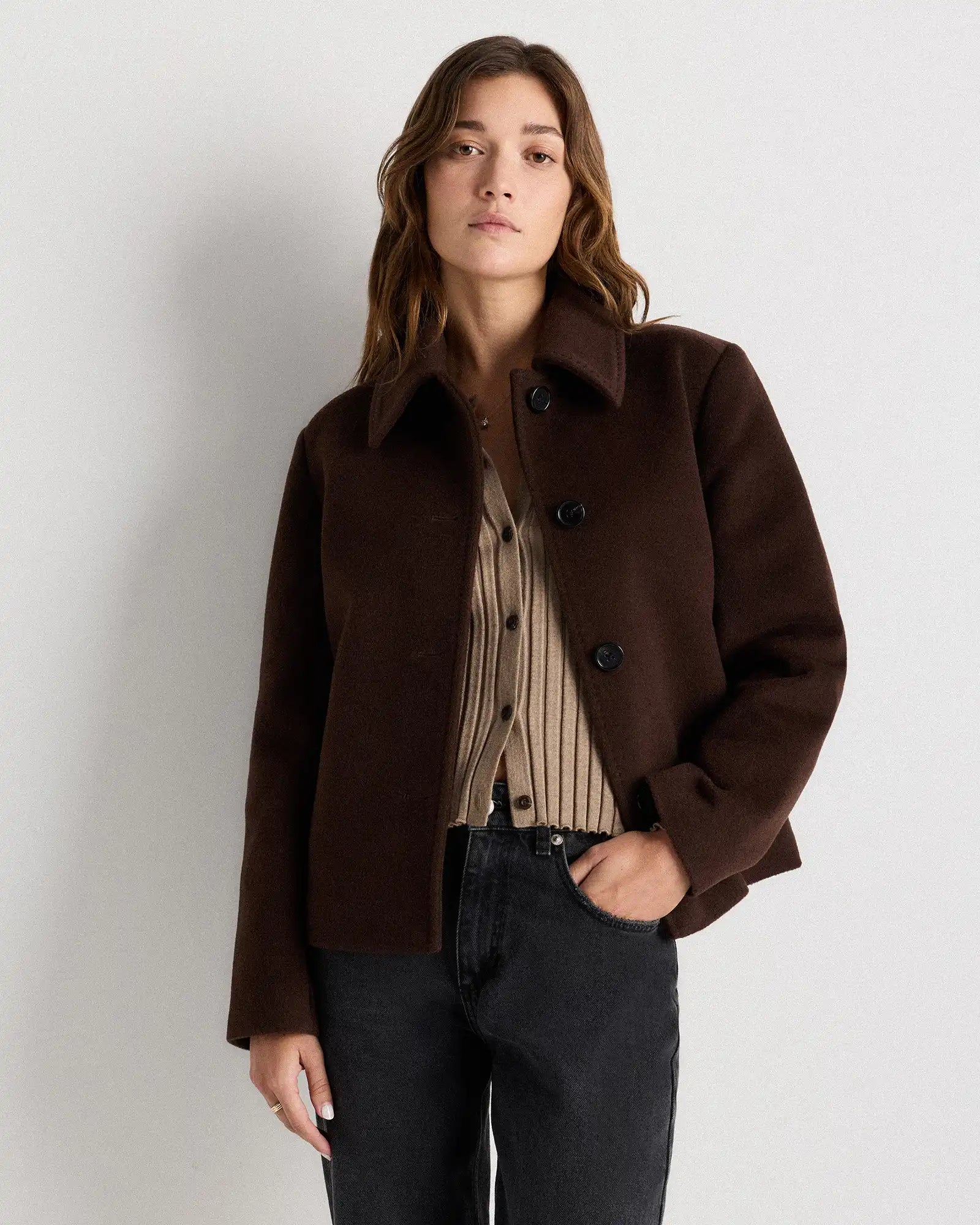 Wool Cashmere Short Coat