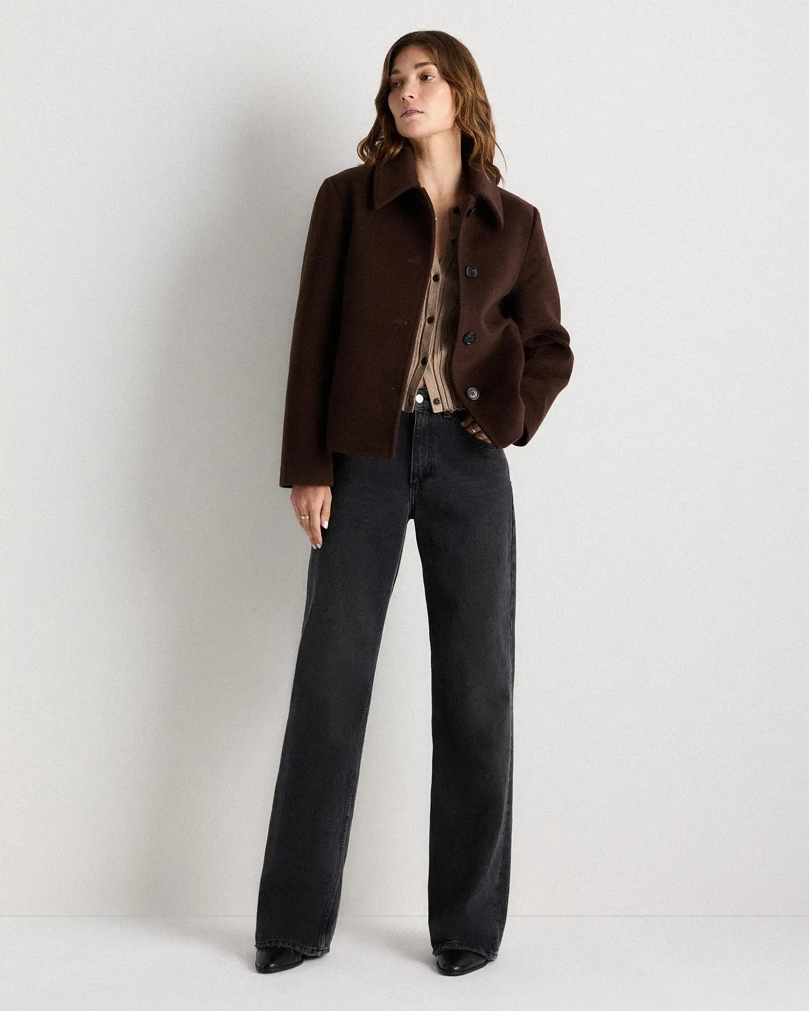 Wool Cashmere Short Coat
