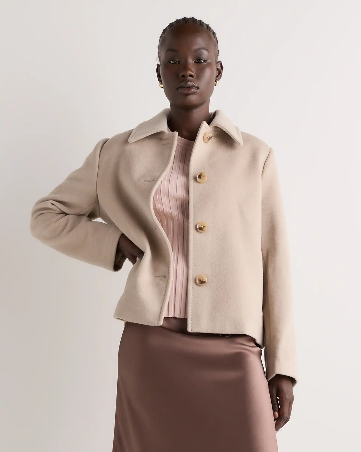 Wool Cashmere Short Coat