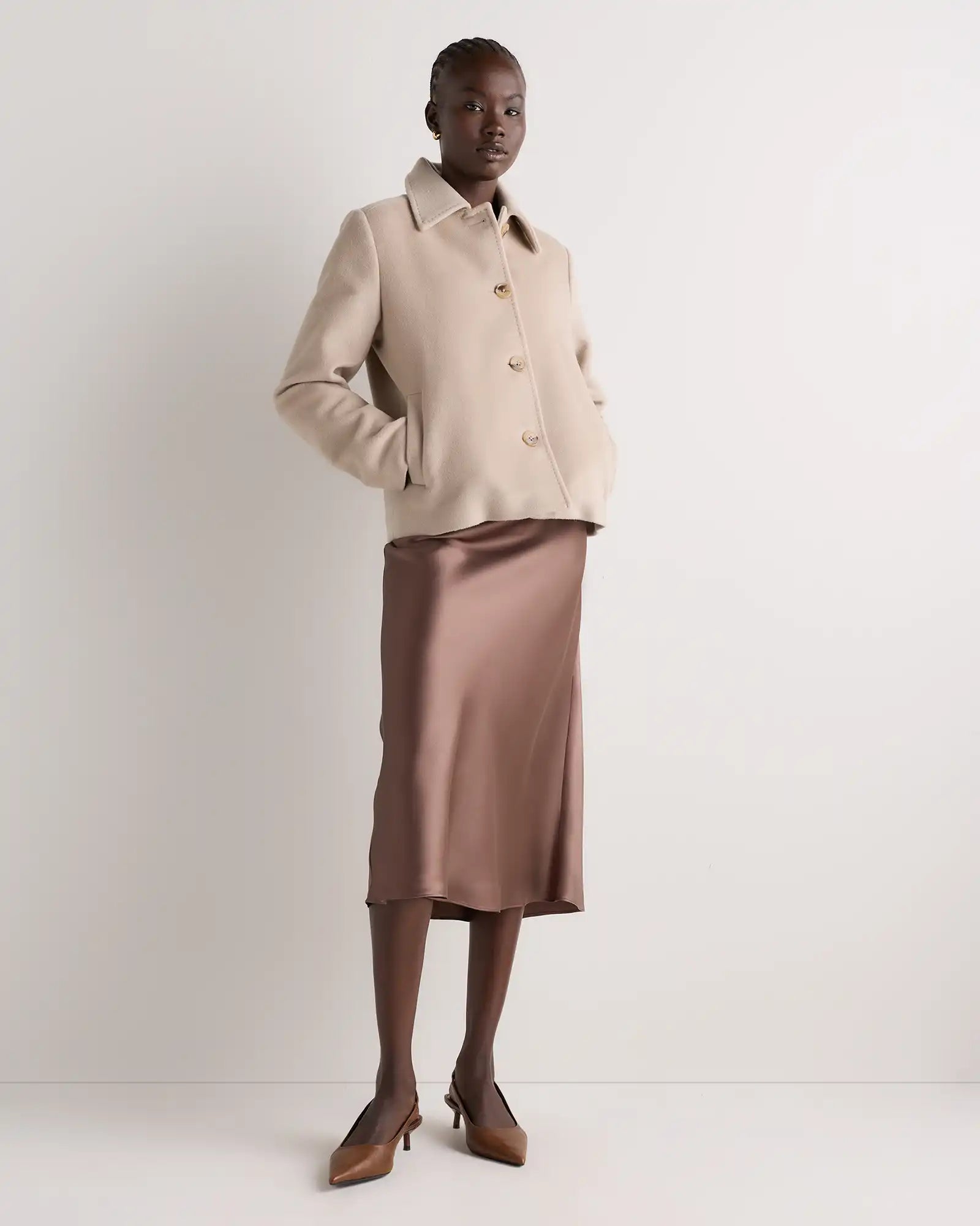 Wool Cashmere Short Coat