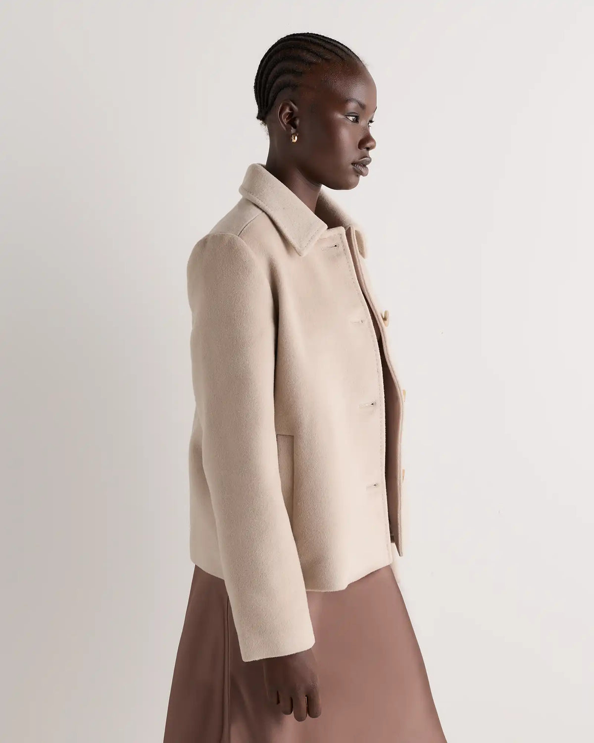 Wool Cashmere Short Coat