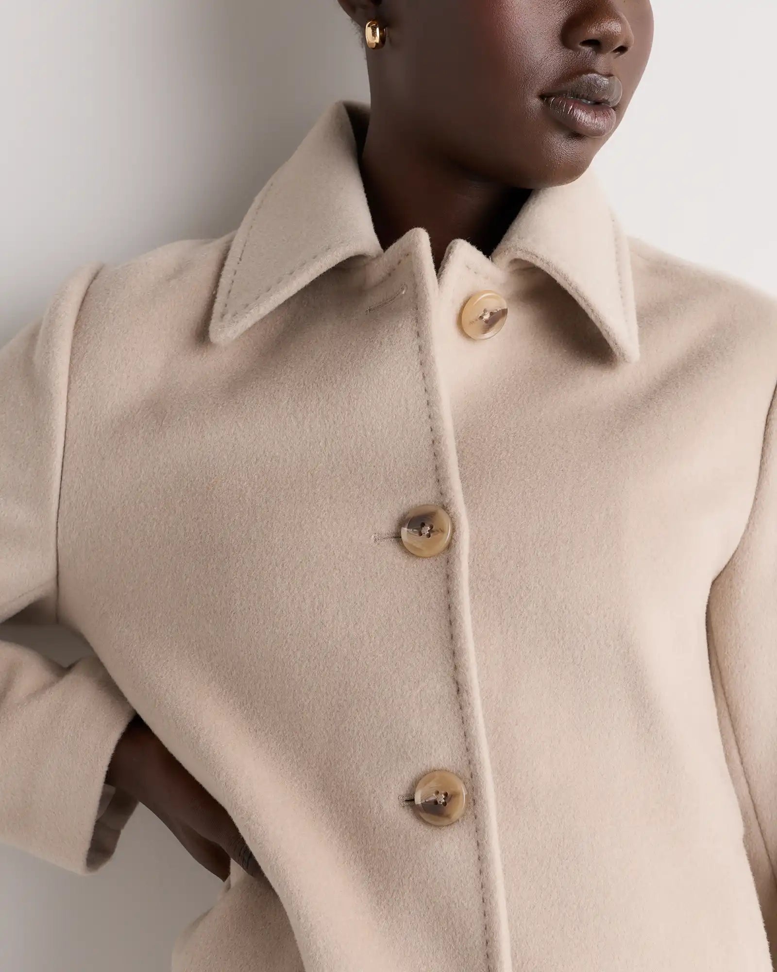 Wool Cashmere Short Coat