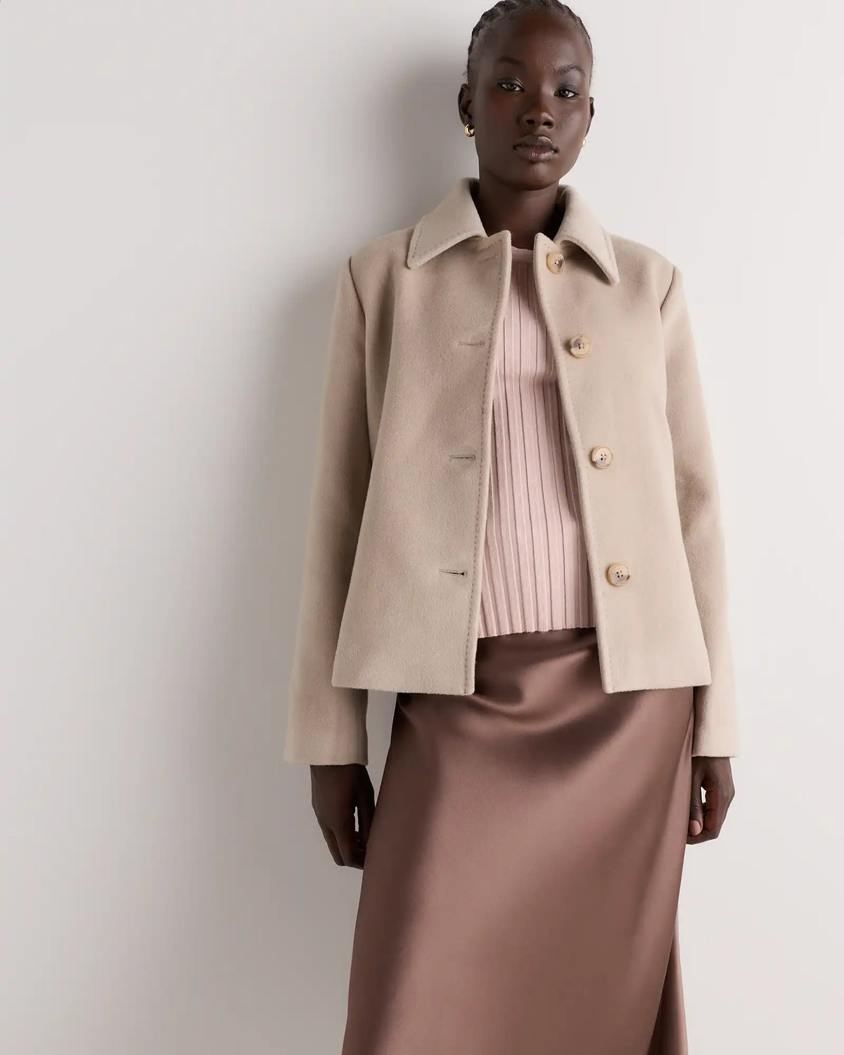 Wool Cashmere Short Coat
