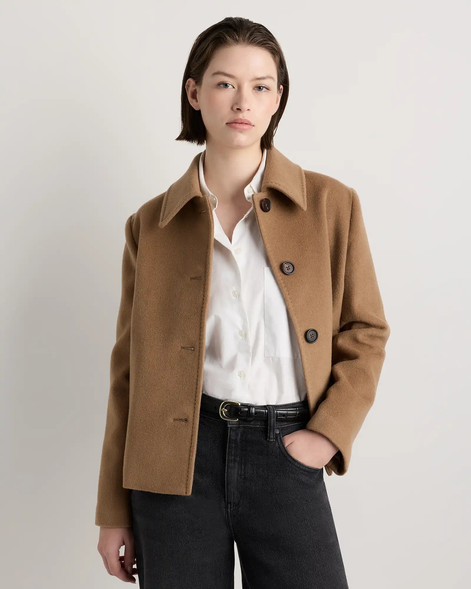 Wool Cashmere Short Coat