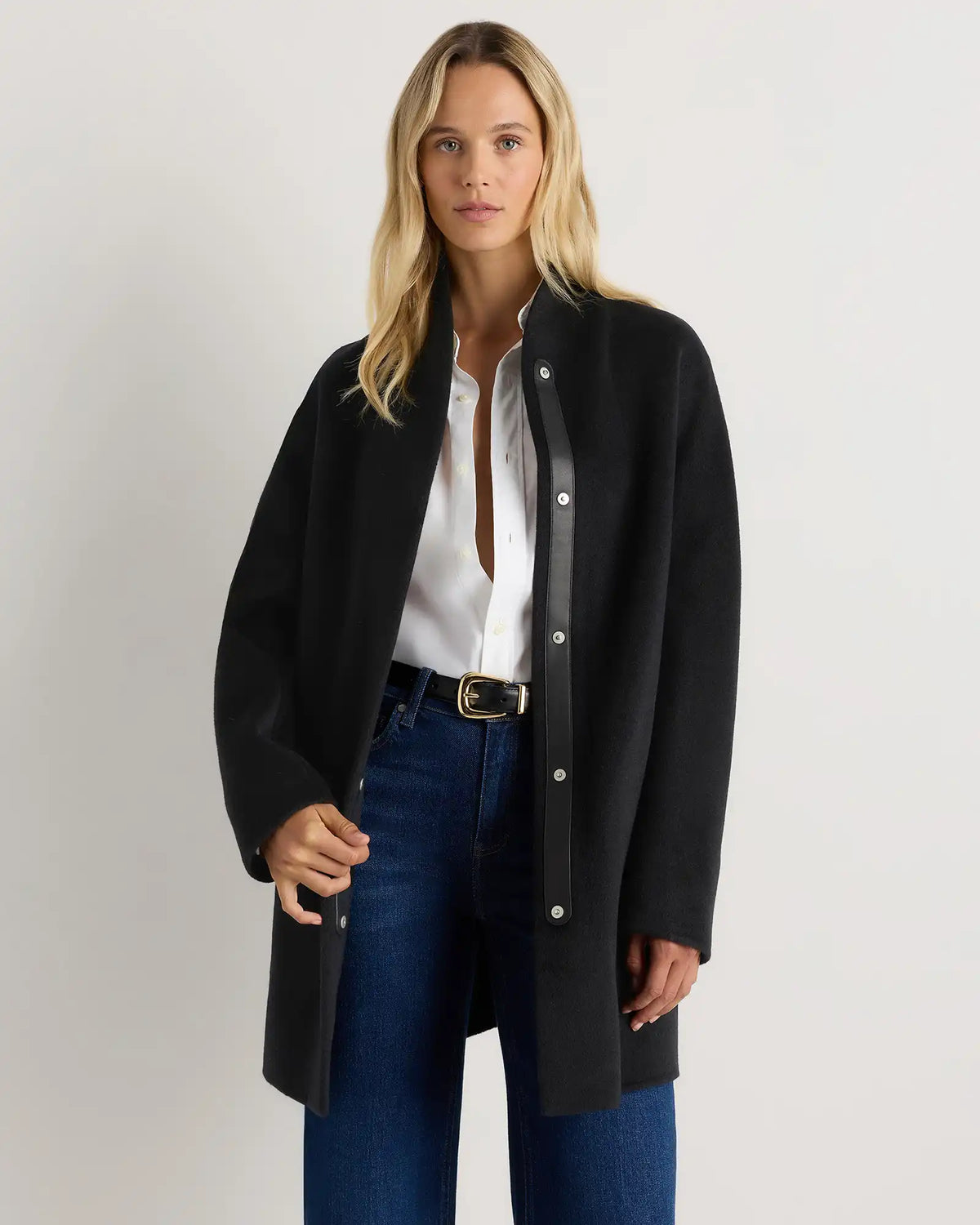 100% Mongolian Cashmere Double-Faced Cocoon Coat
