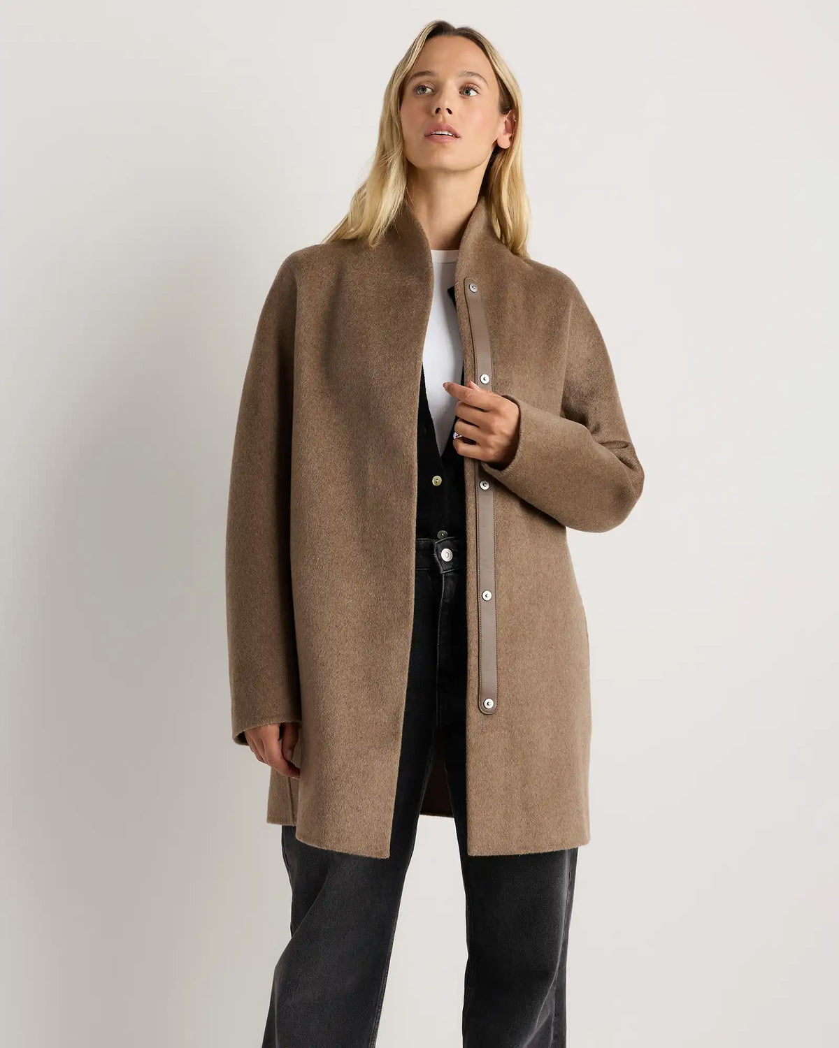 100% Mongolian Cashmere Double-Faced Cocoon Coat