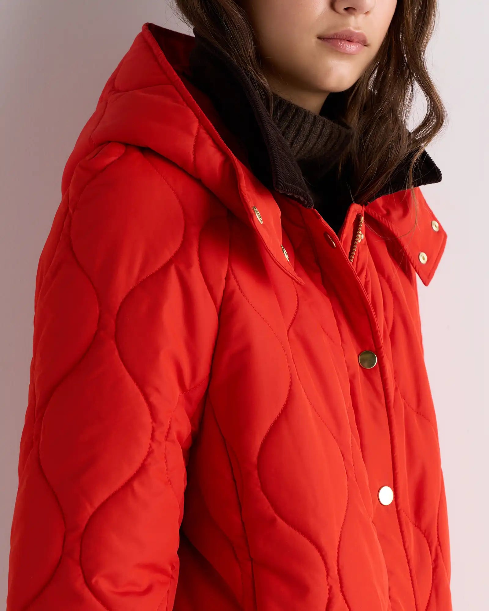 Featherless Quilted Hooded Long Puffer Jacket