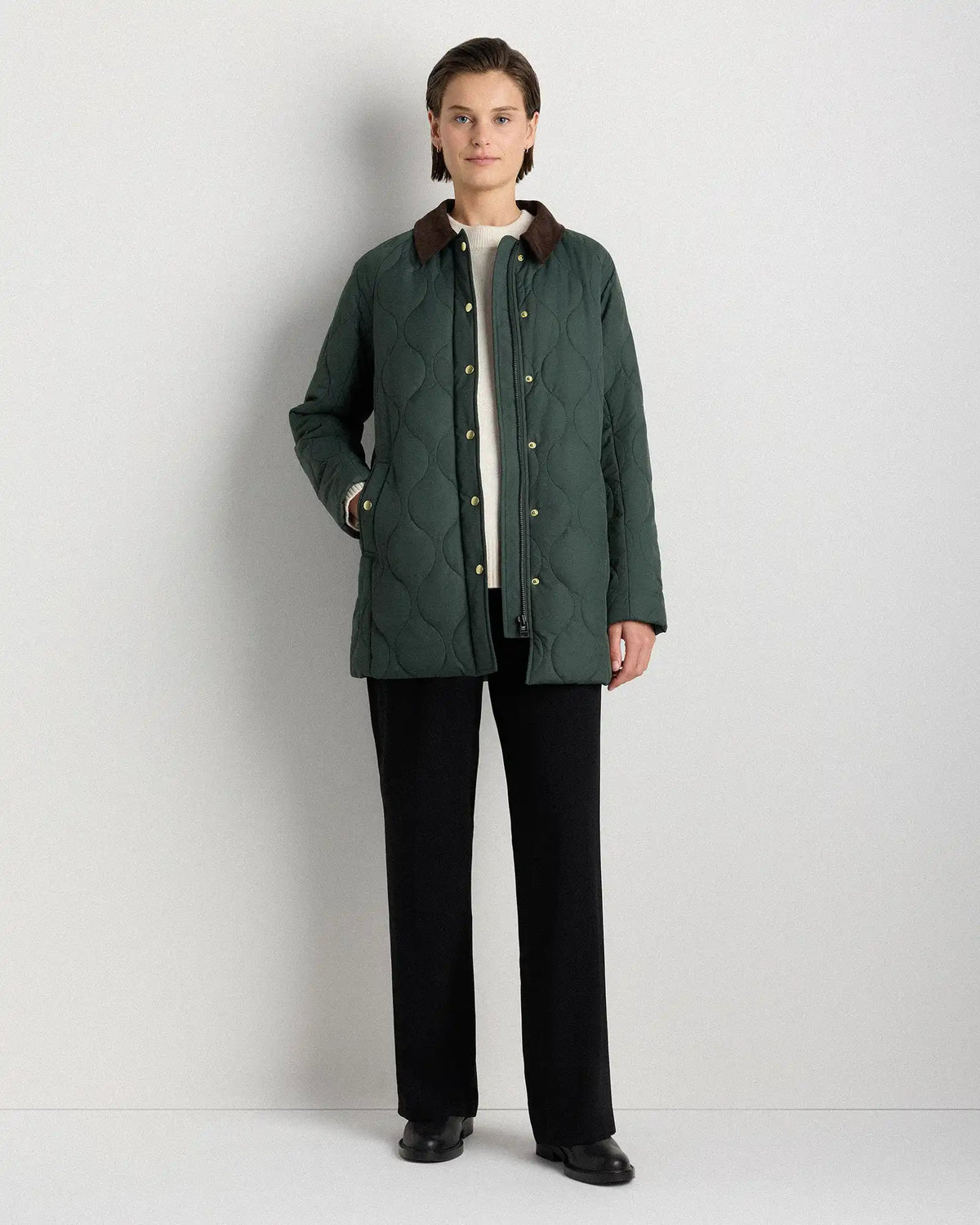 Featherless Quilted Hooded Long Puffer Jacket