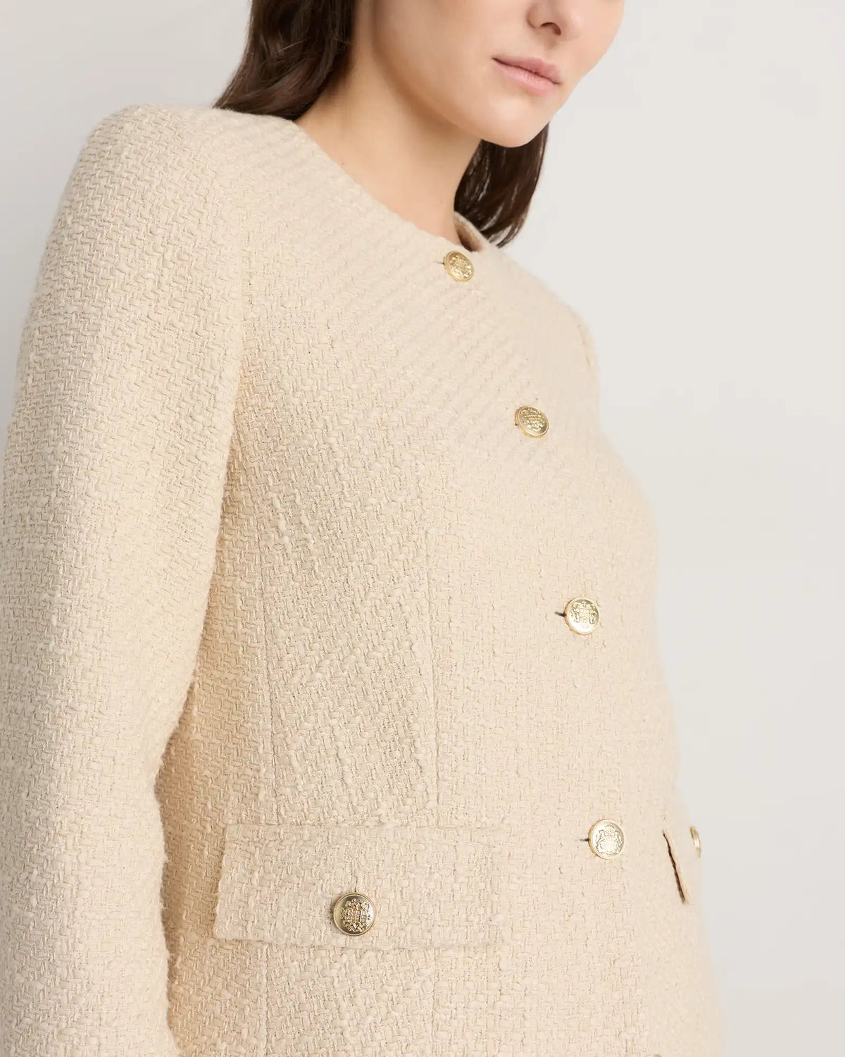 Tweed Collarless Jacket