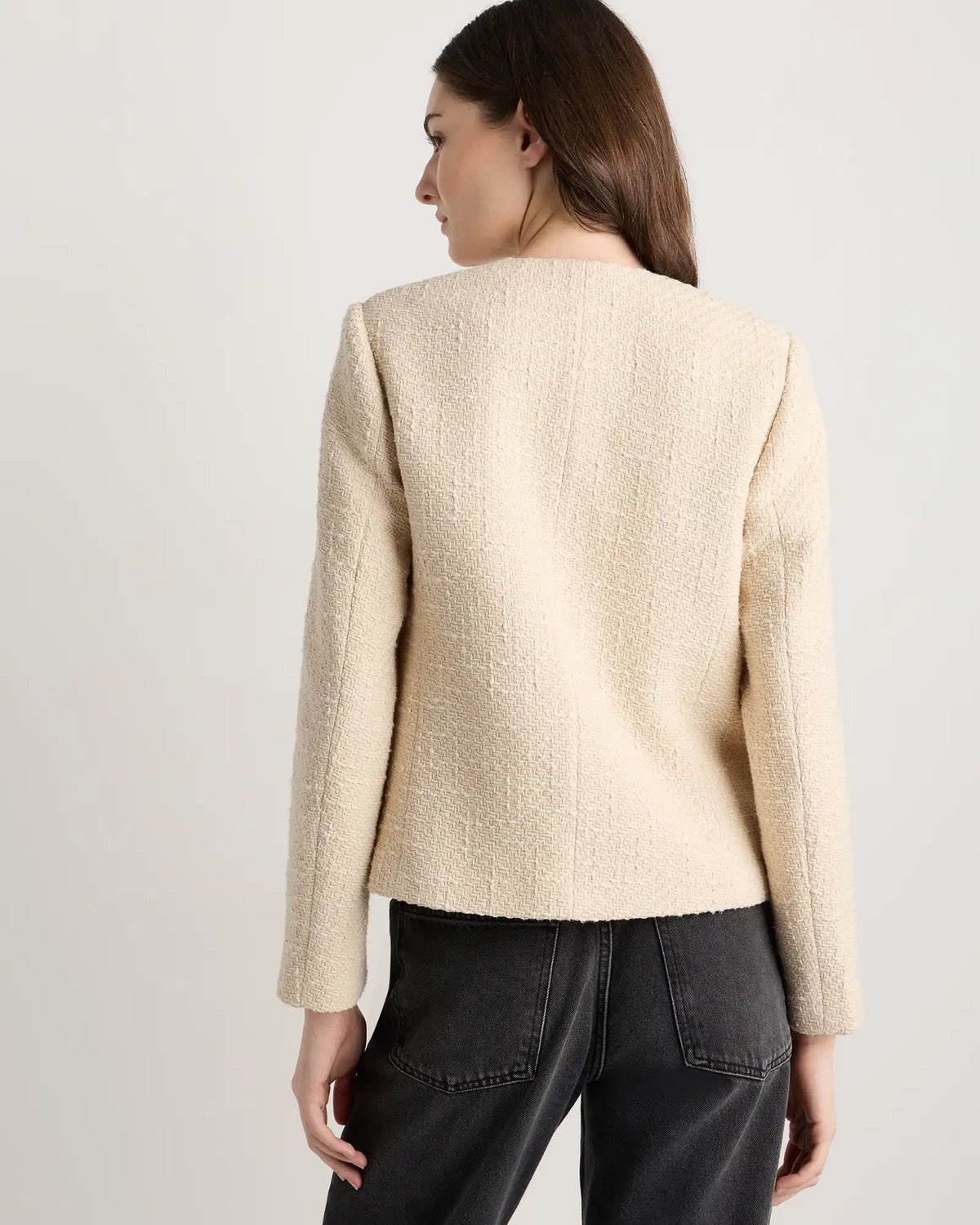 Tweed Collarless Jacket