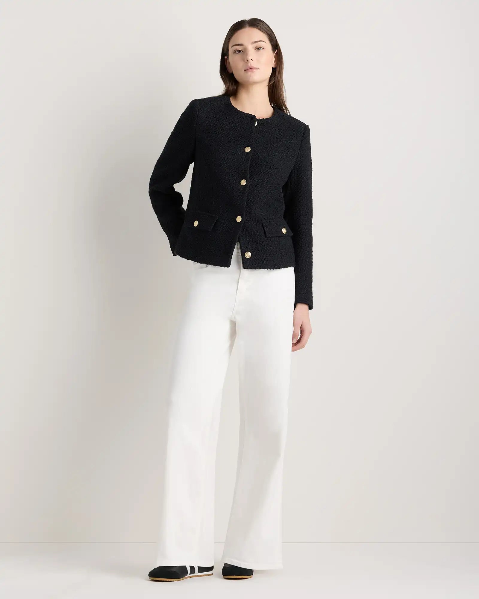 Tweed Collarless Jacket