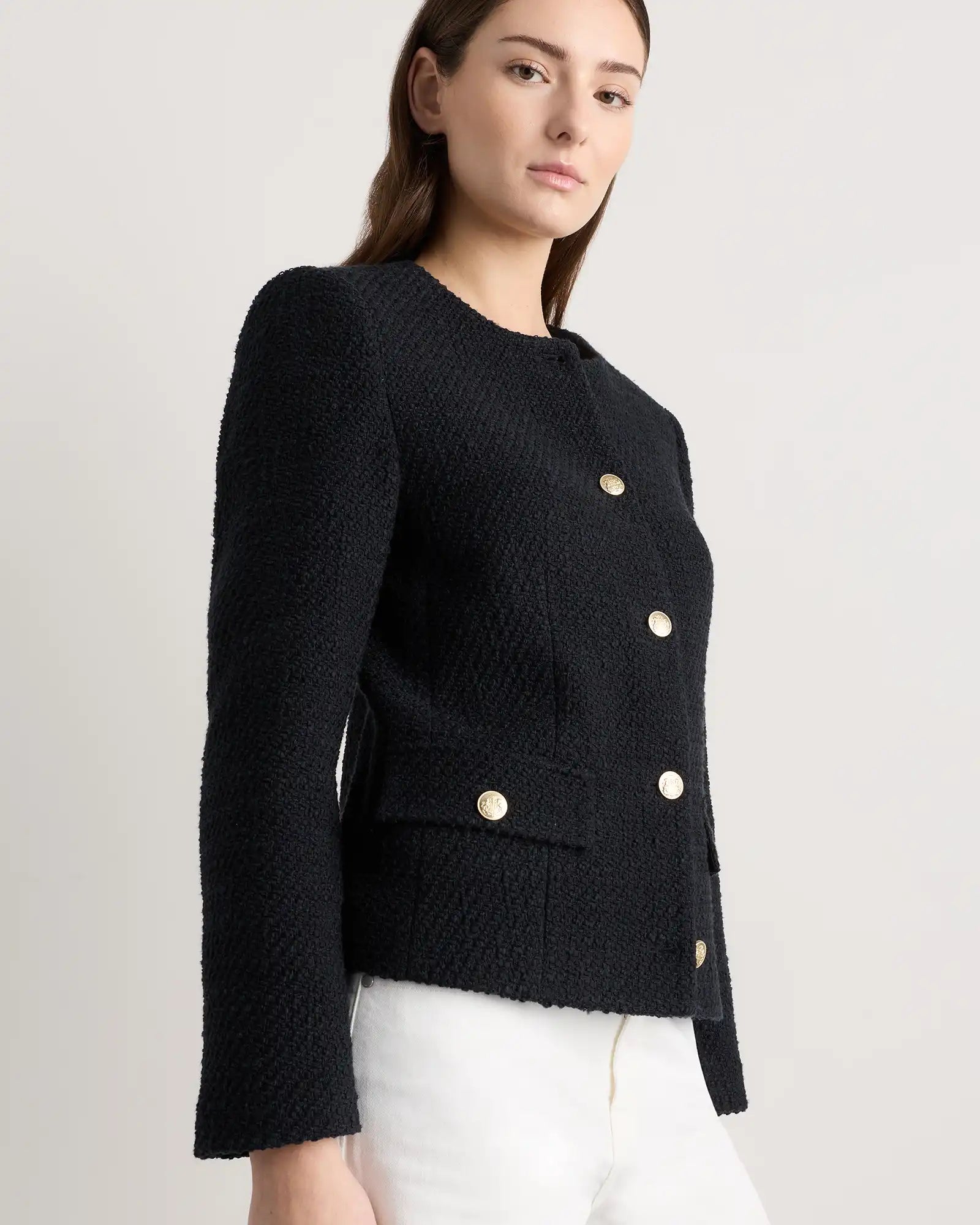 Tweed Collarless Jacket