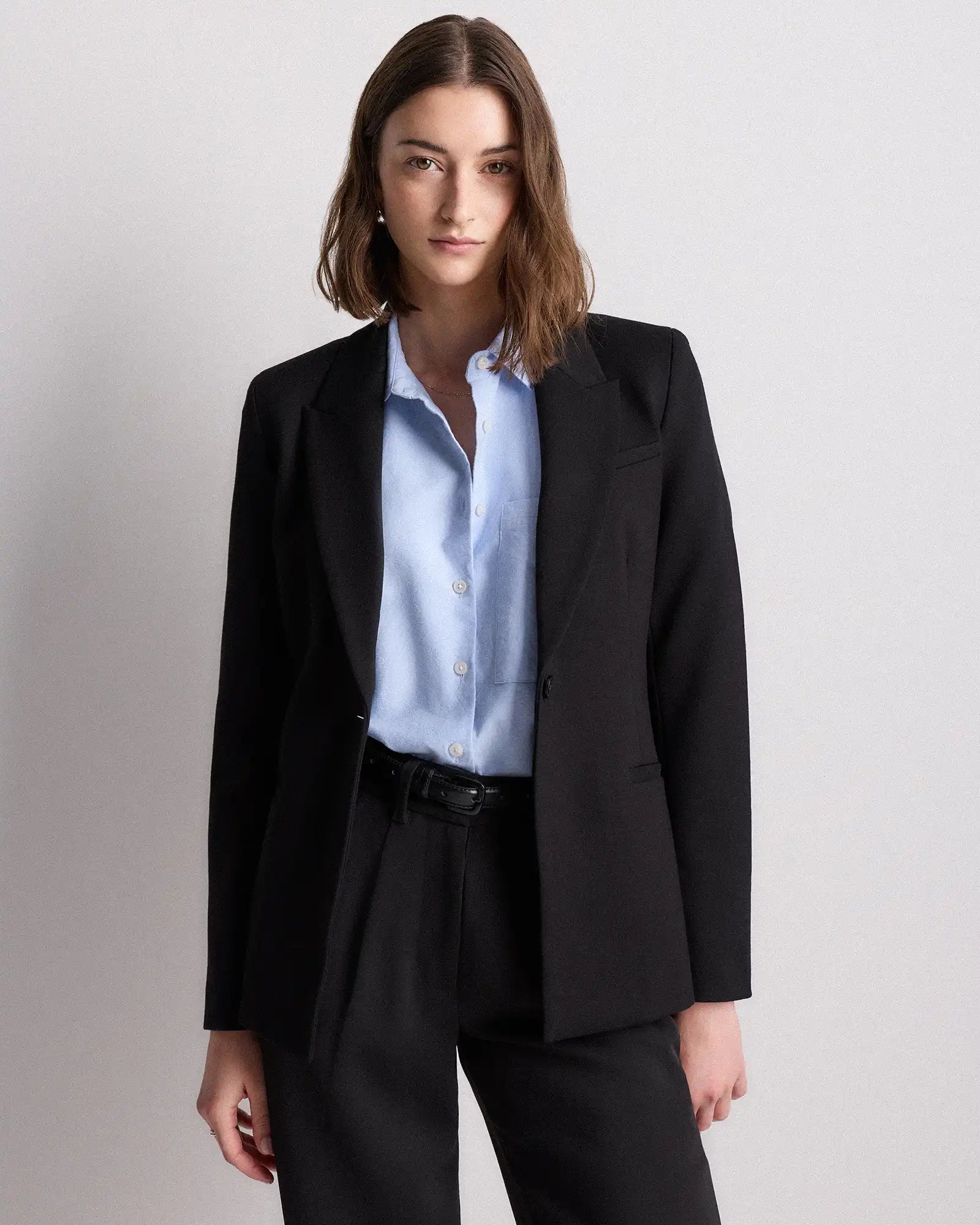 Ultra-Stretch Ponte Single-Breasted Blazer