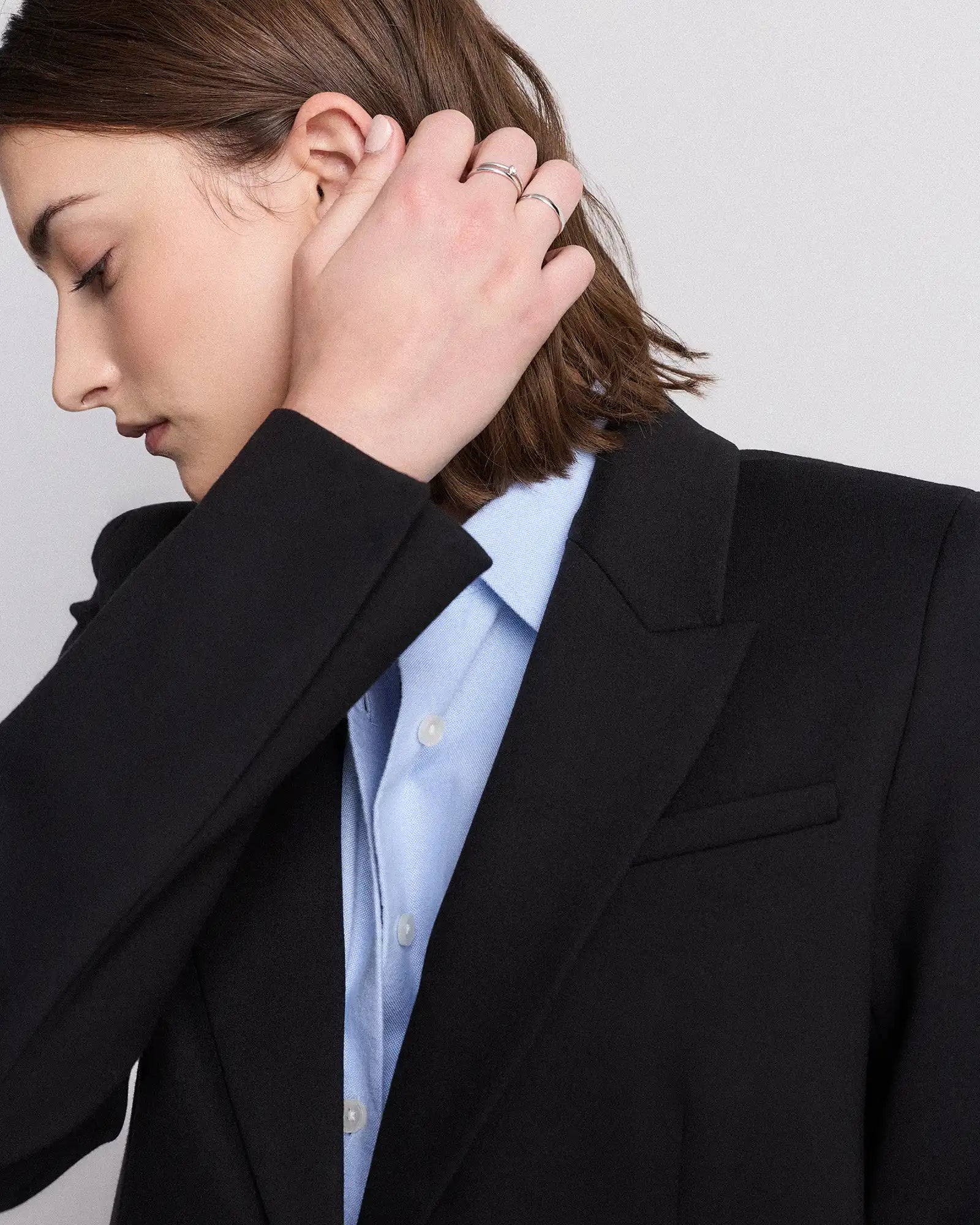 Ultra-Stretch Ponte Single-Breasted Blazer