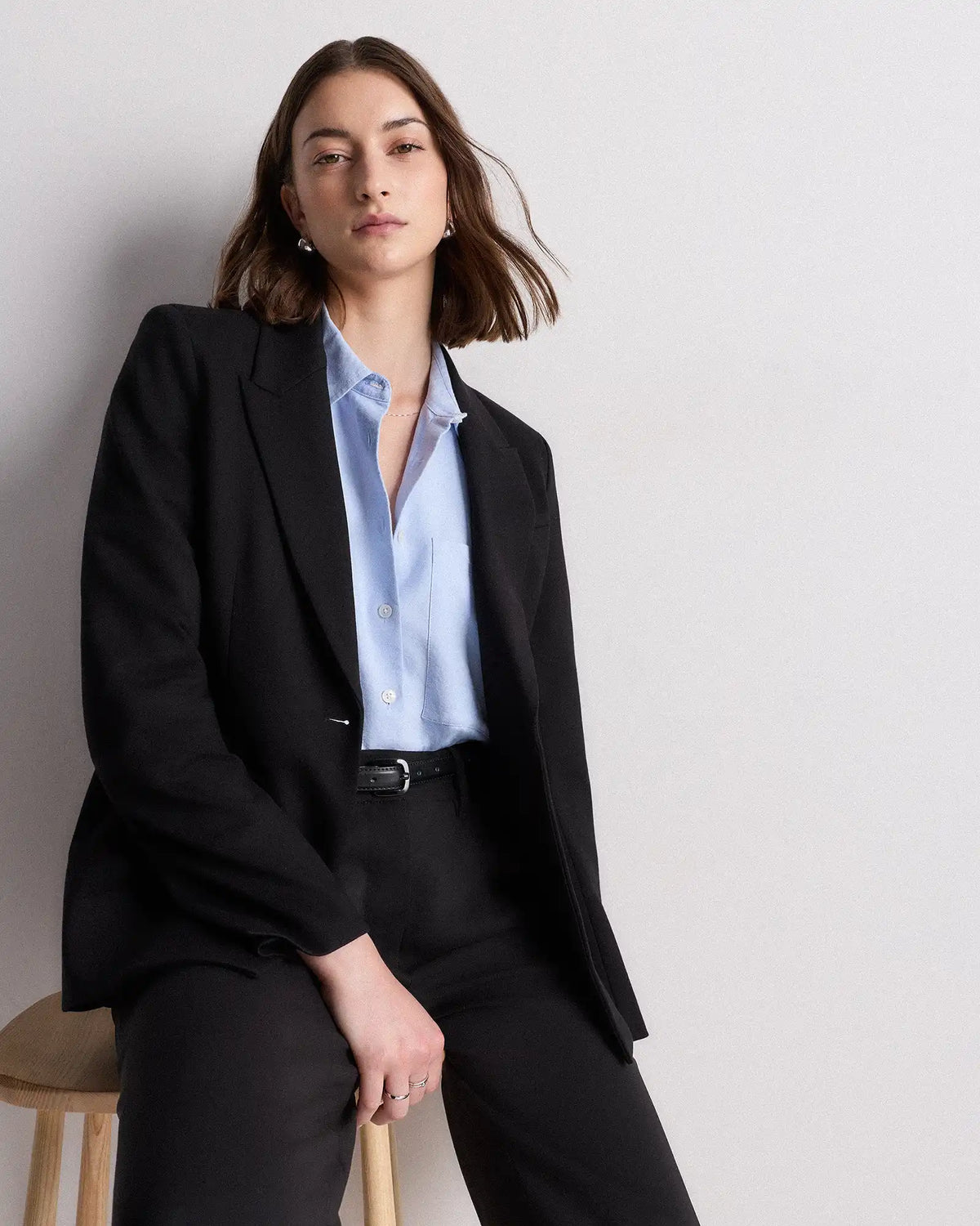 Ultra-Stretch Ponte Single-Breasted Blazer