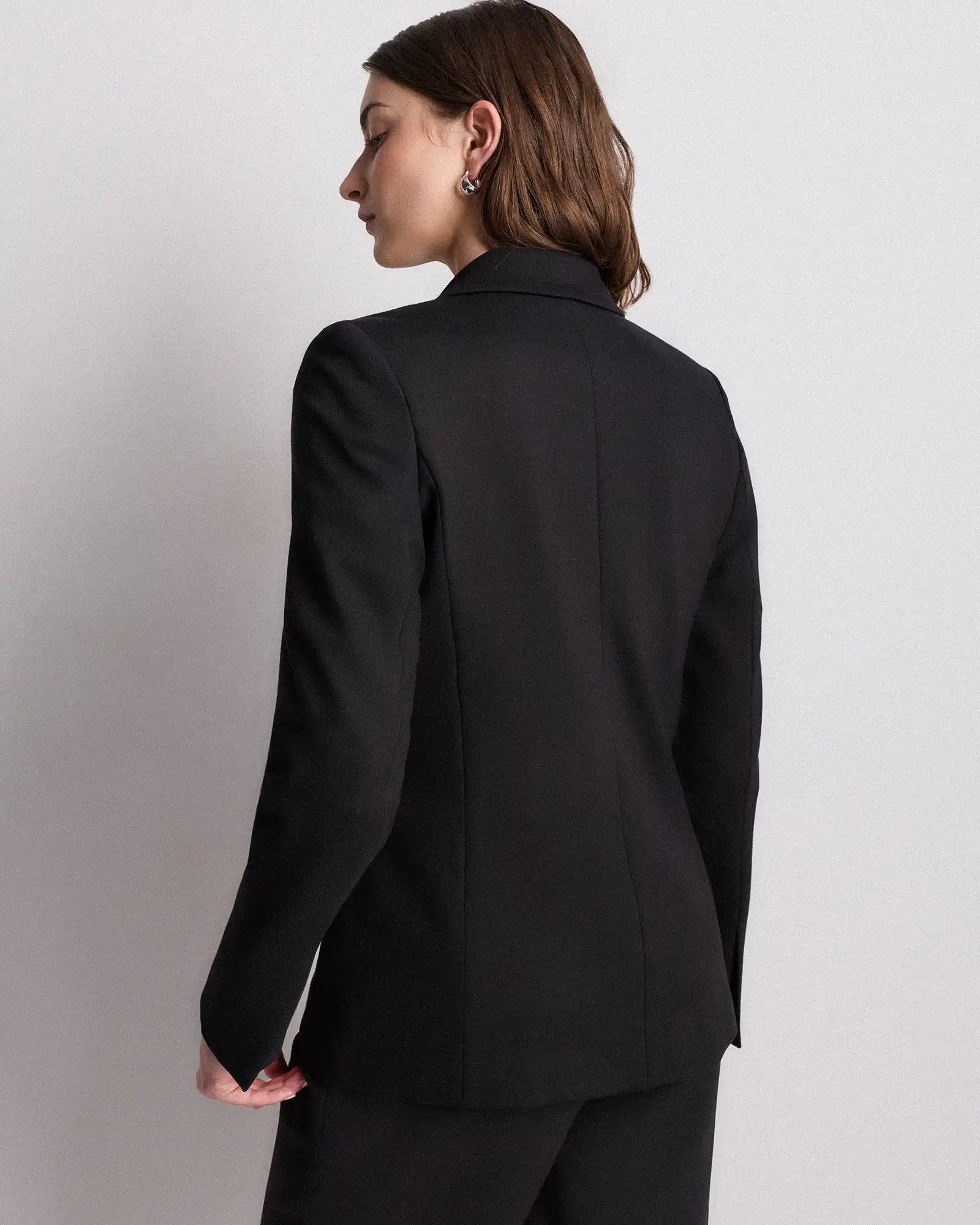 Ultra-Stretch Ponte Single-Breasted Blazer