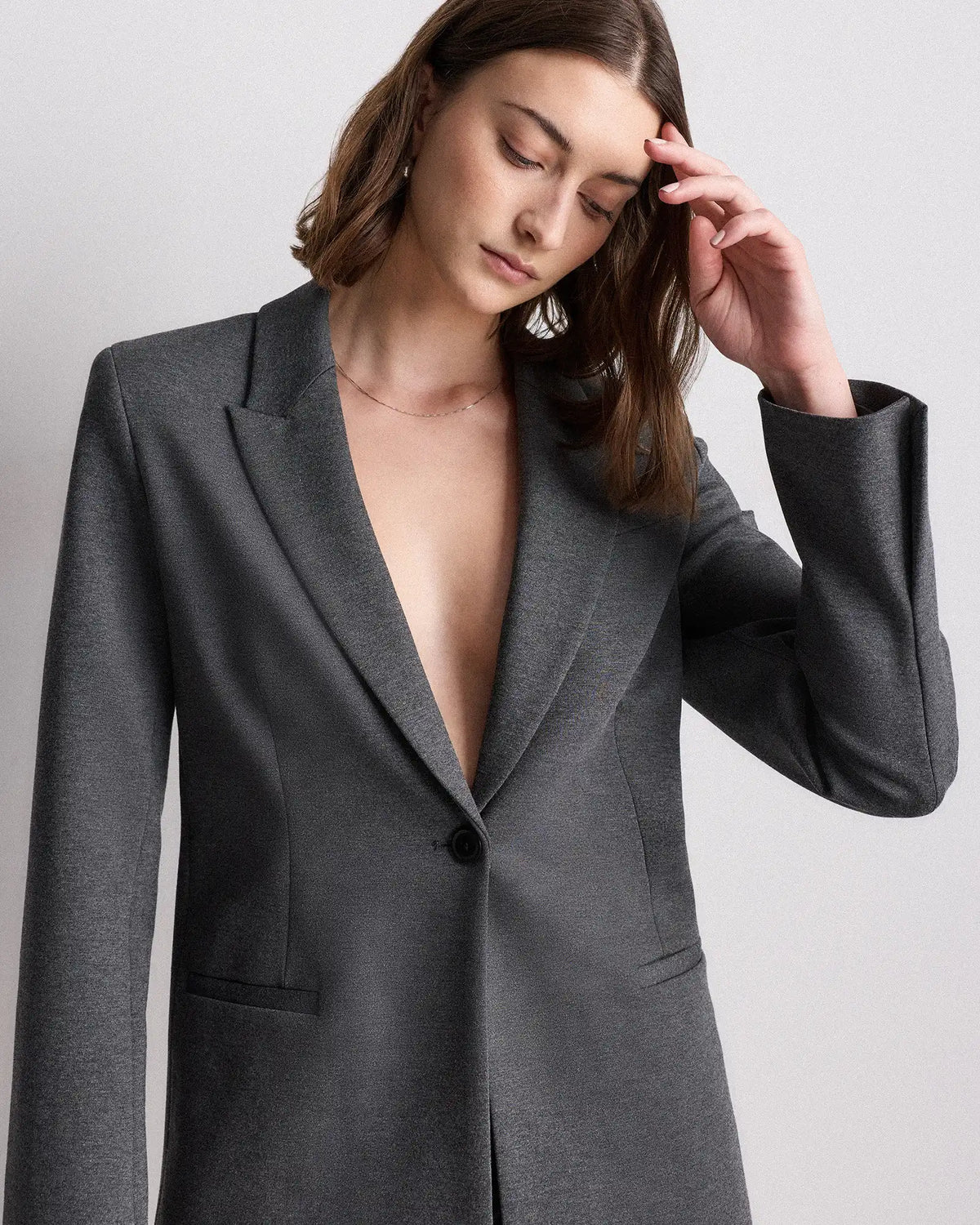 Ultra-Stretch Ponte Single-Breasted Blazer