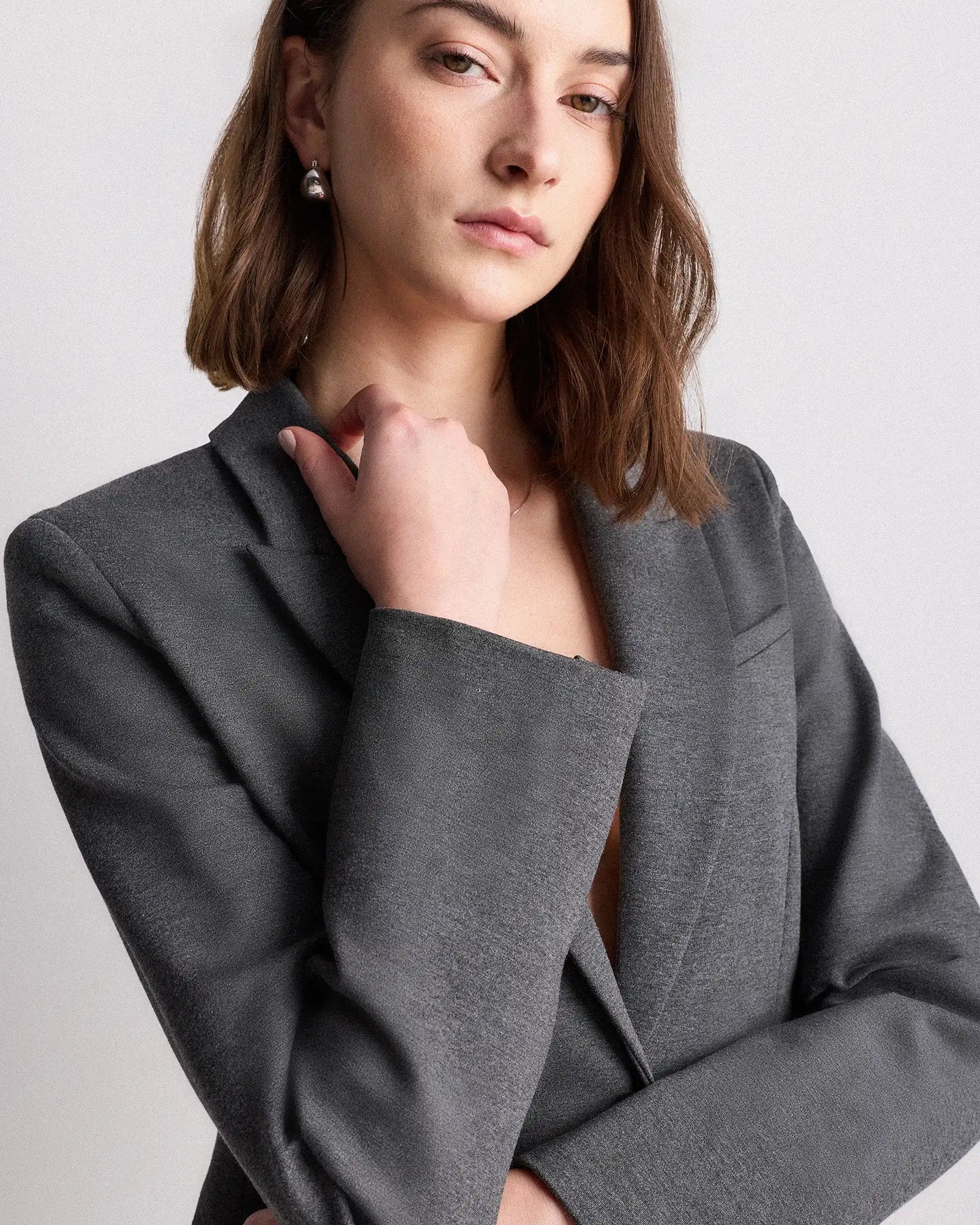 Ultra-Stretch Ponte Single-Breasted Blazer