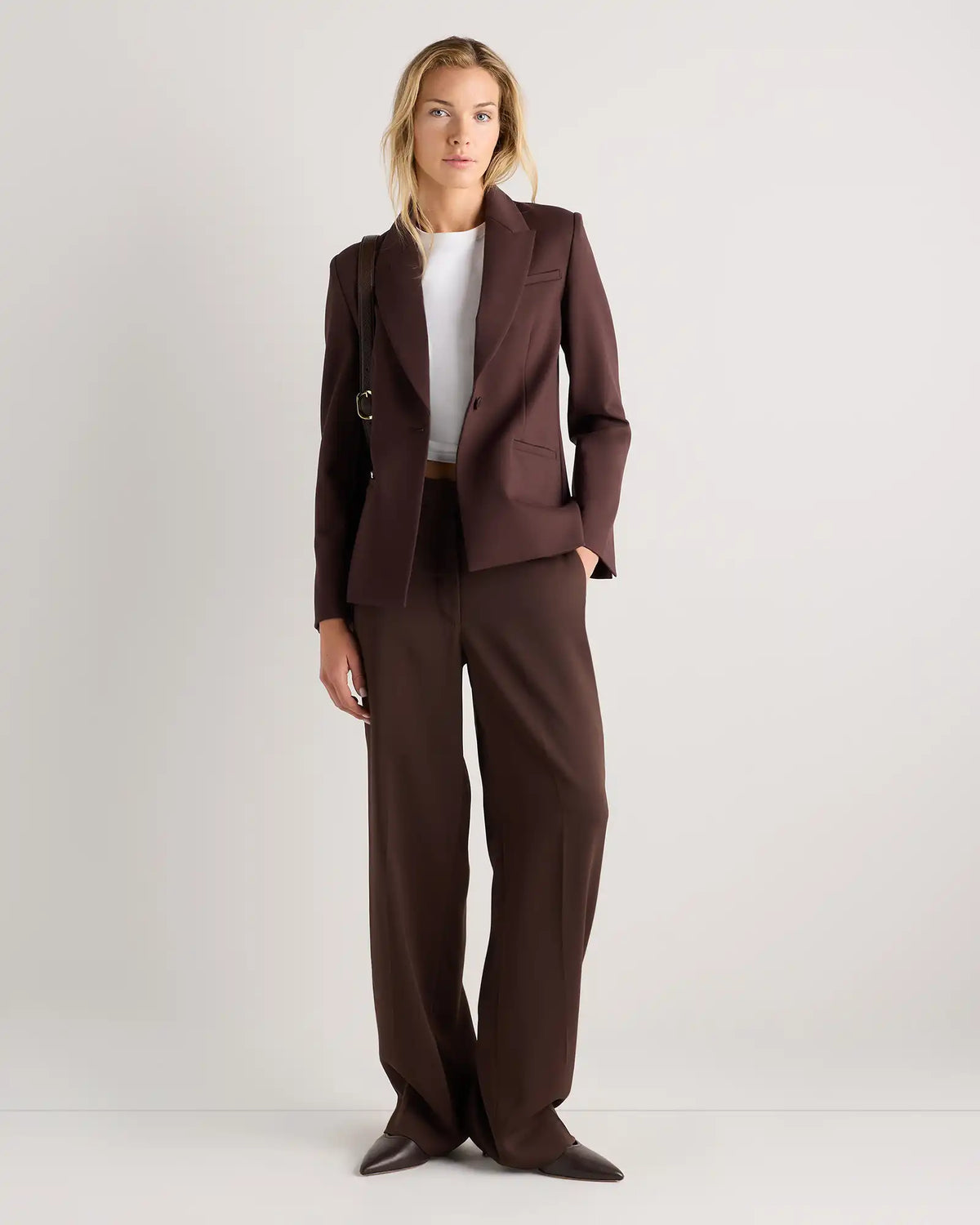 Ultra-Stretch Ponte Single-Breasted Blazer