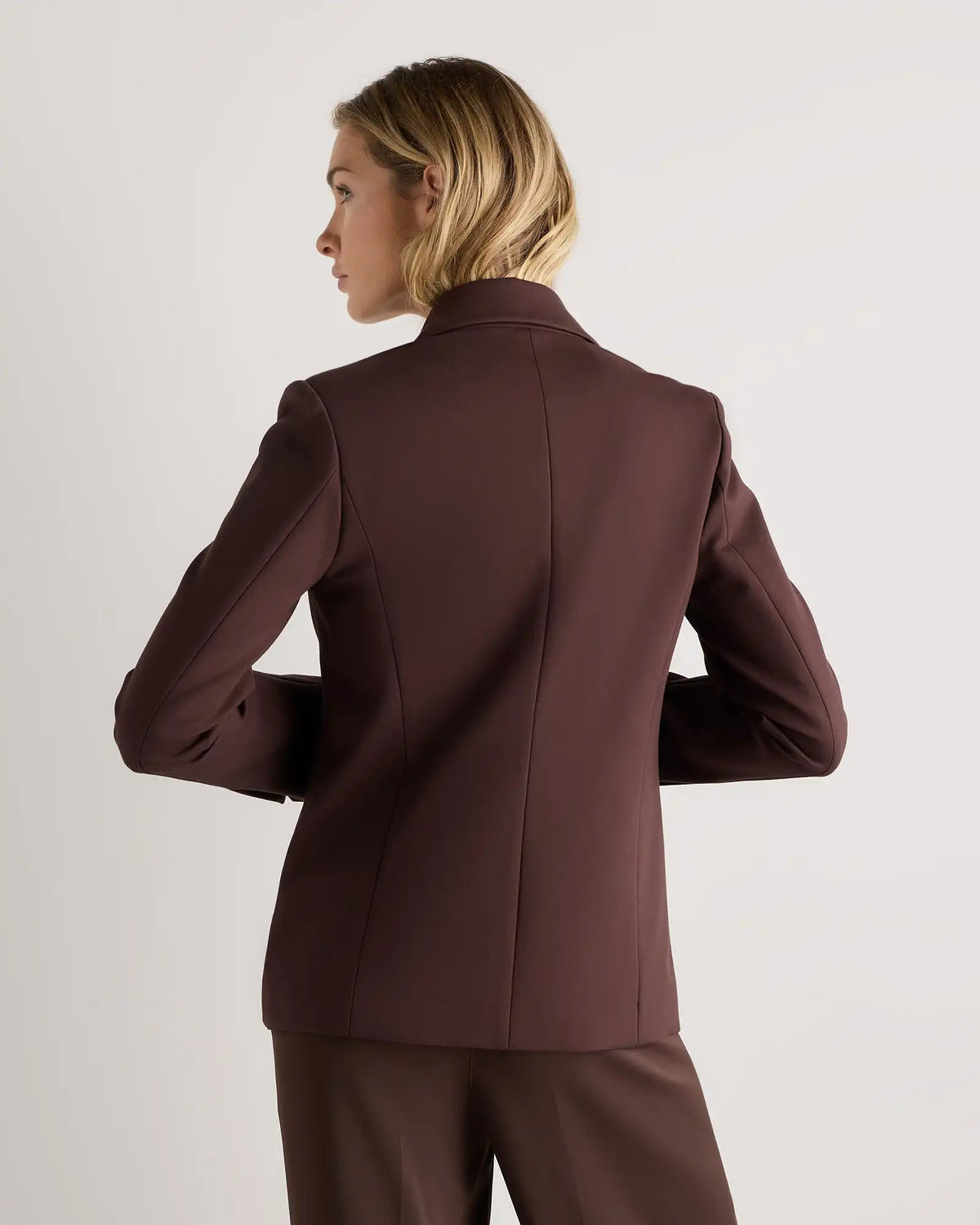 Ultra-Stretch Ponte Single-Breasted Blazer