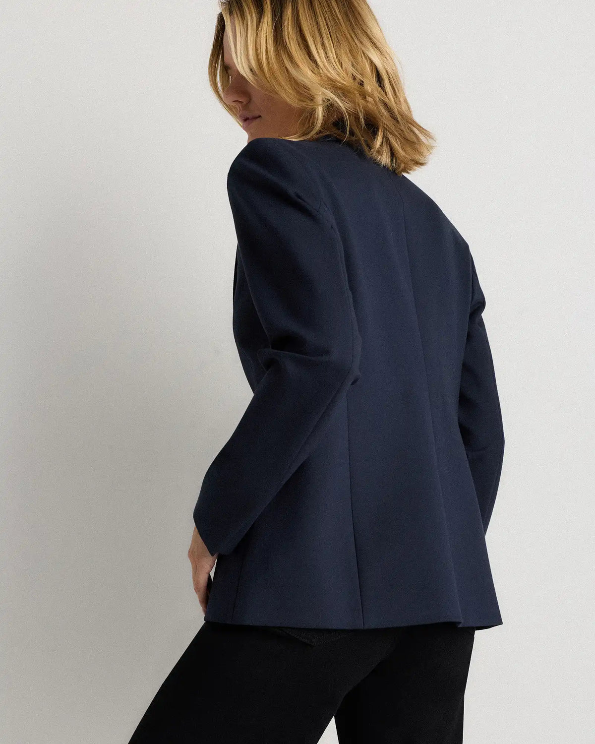 Ultra-Stretch Ponte Single-Breasted Blazer
