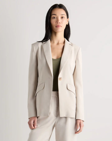 Stretch Crepe Cinched Waist Blazer