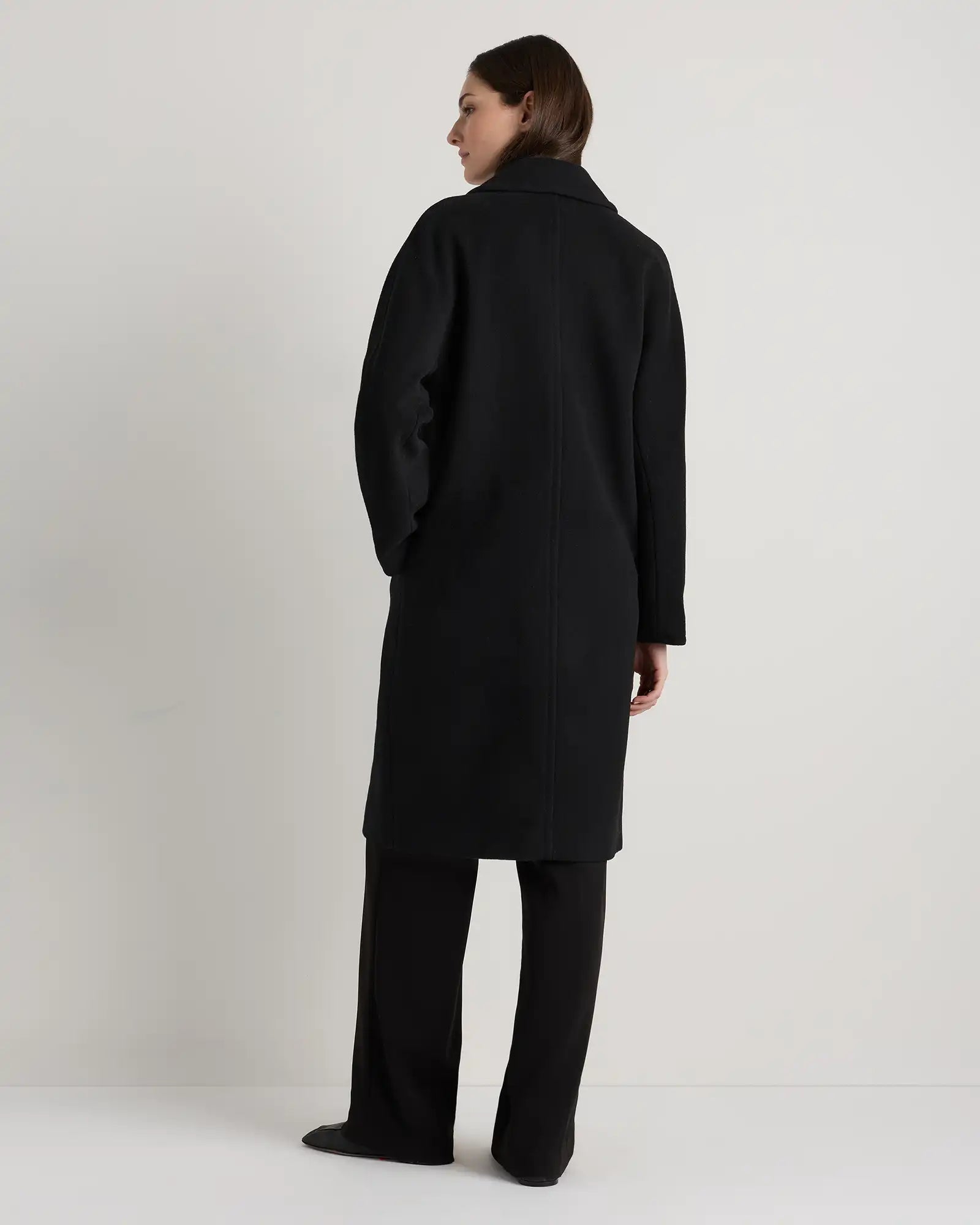 Wool Cashmere Double-Breasted Slouch Coat