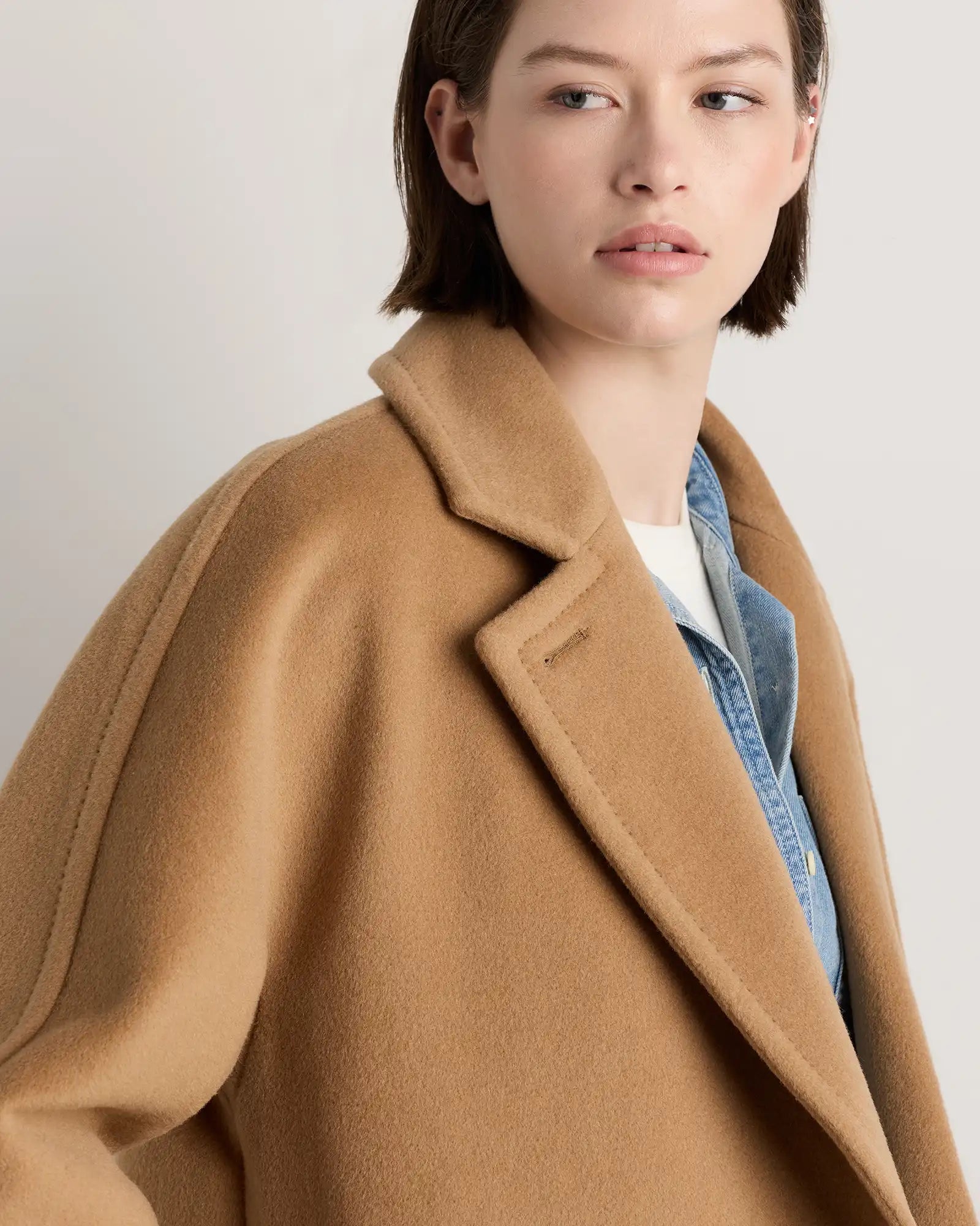 Wool Cashmere Double-Breasted Slouch Coat