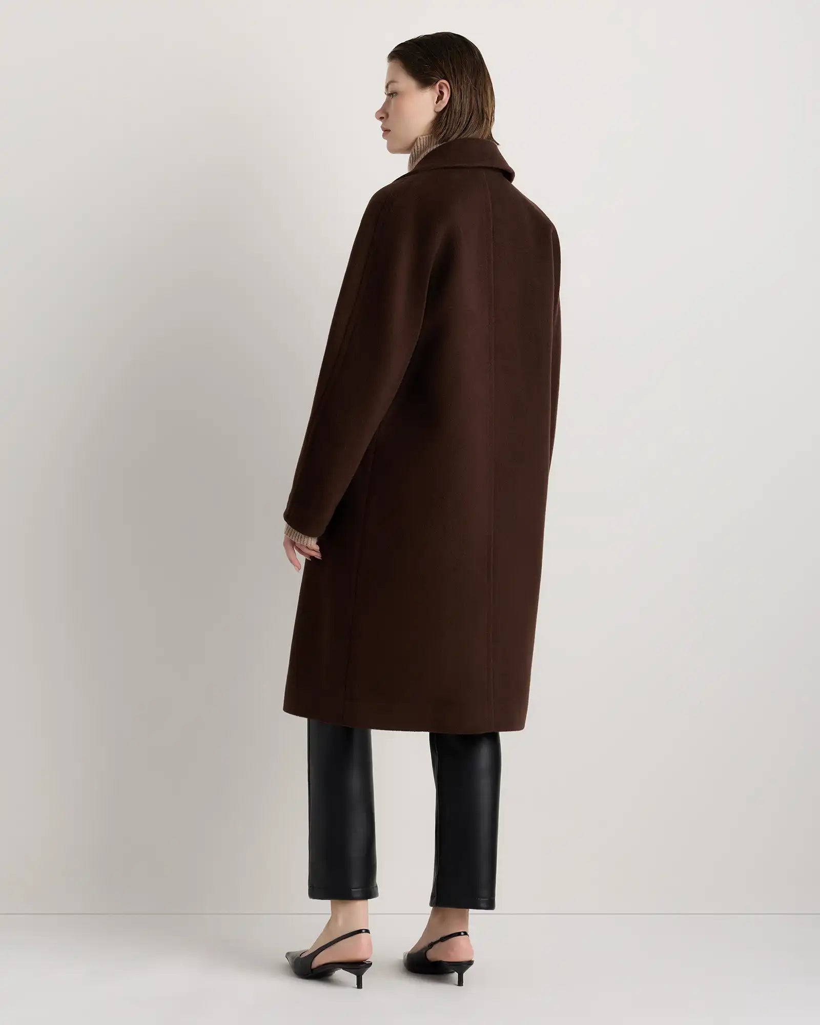 Wool Cashmere Double-Breasted Slouch Coat