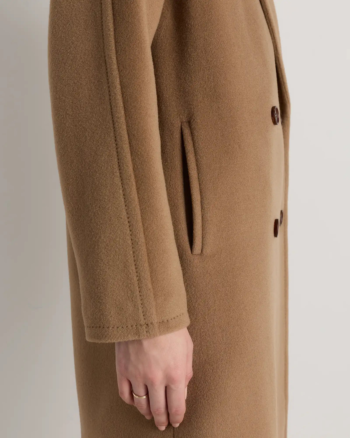 Wool Cashmere Double-Breasted Slouch Coat