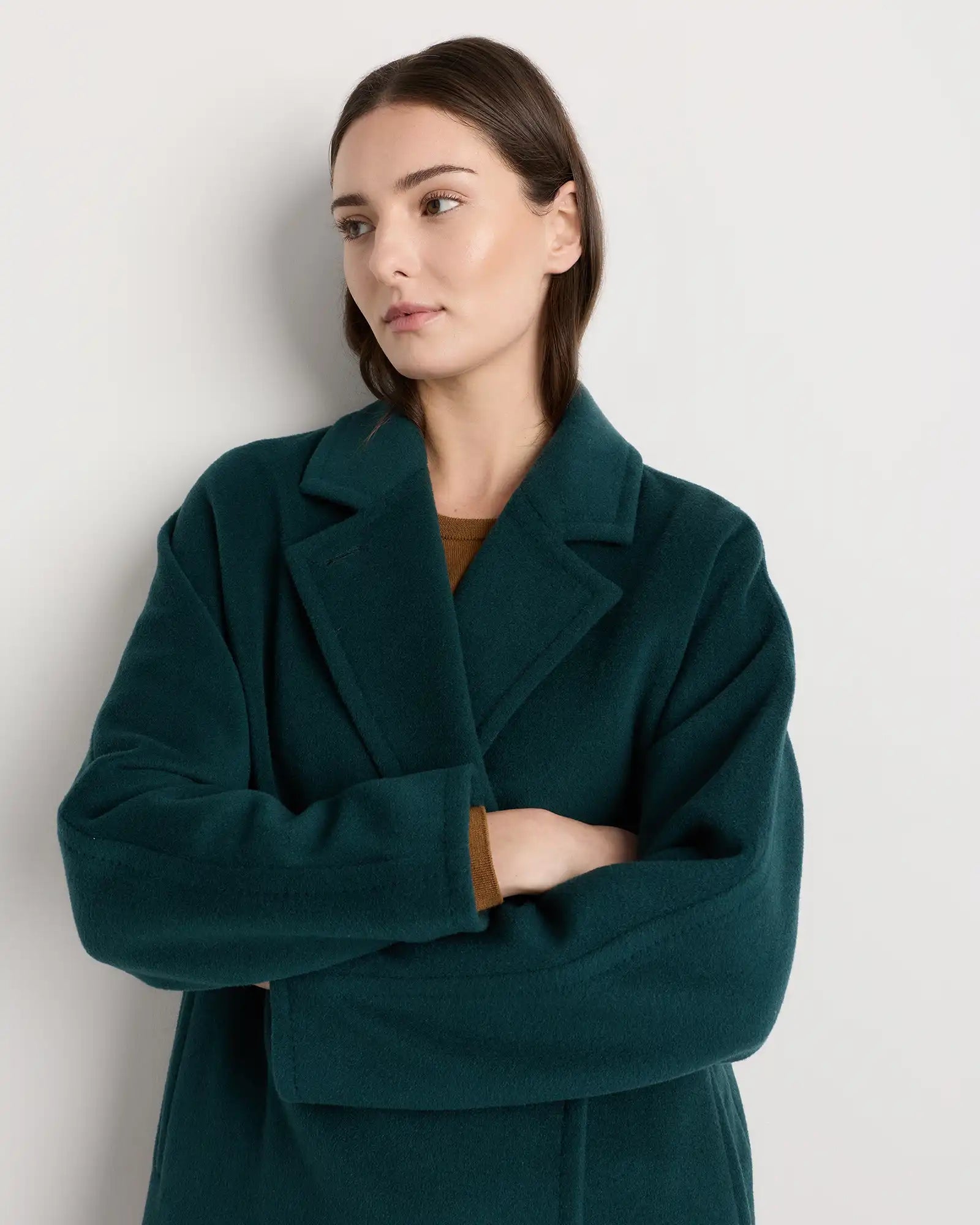 Wool Cashmere Double-Breasted Slouch Coat