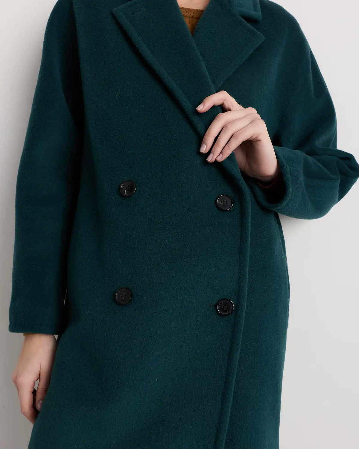 Wool Cashmere Double-Breasted Slouch Coat